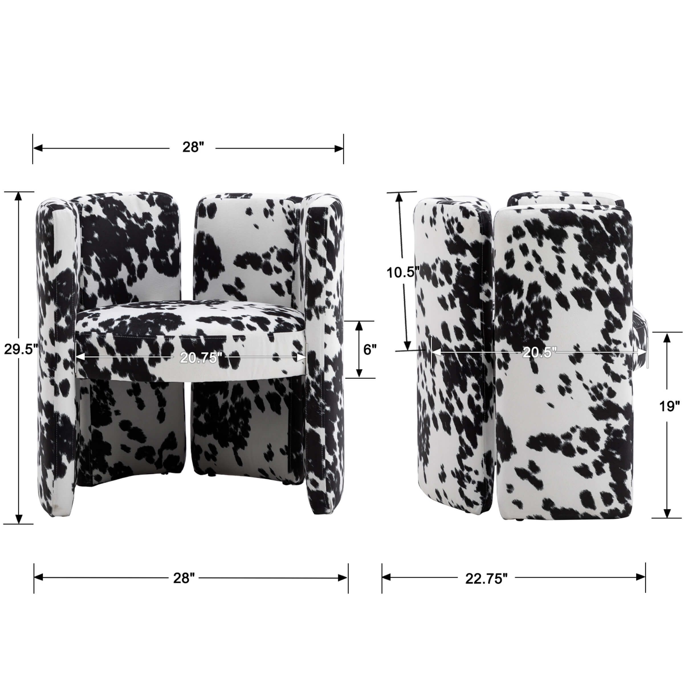 CHICAURA Modern Velvet Barrel Side Accent Chair 1 PCS - 3714AC