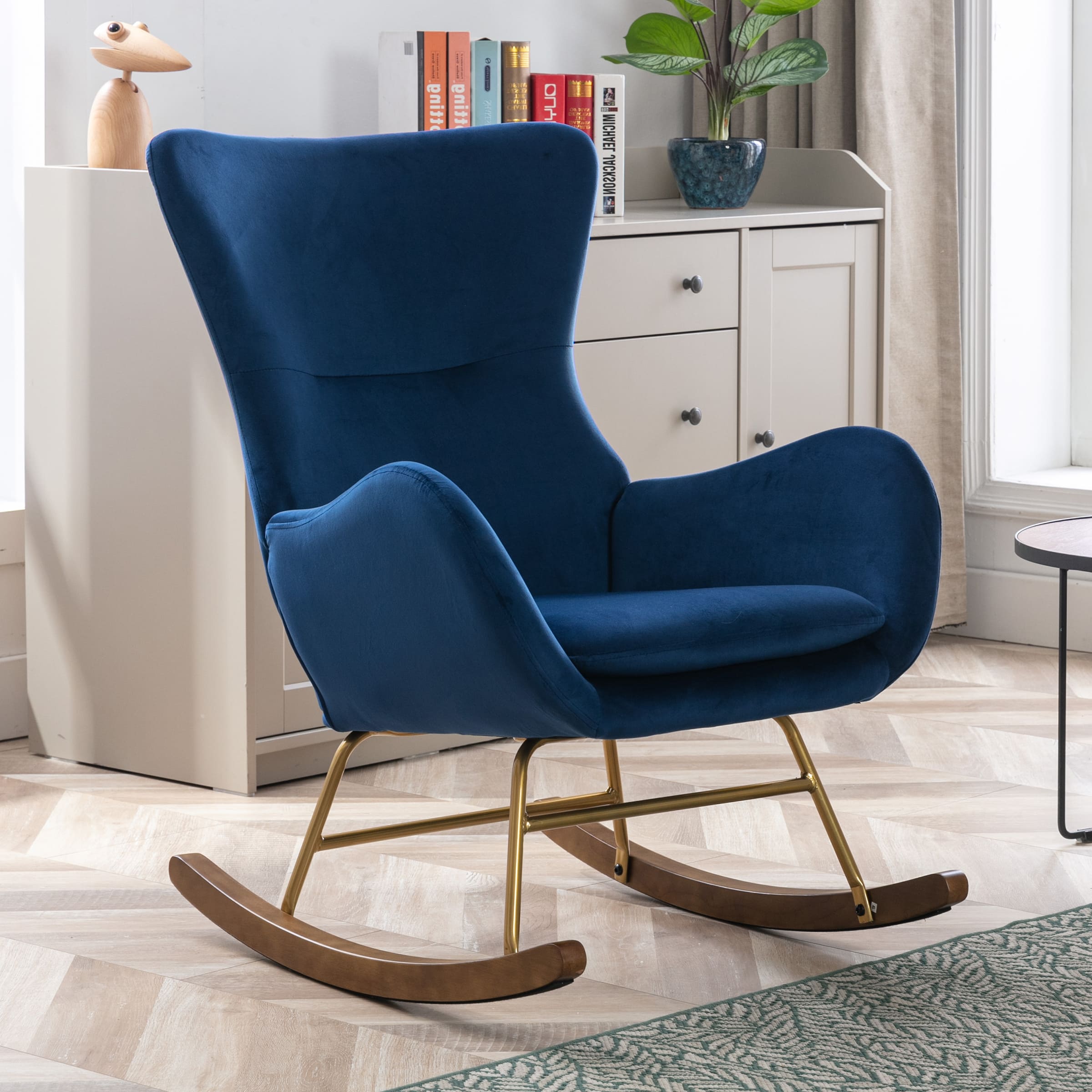 CHICAURA Velvet Rocking Accent Chair 1 PCS - 8290RC