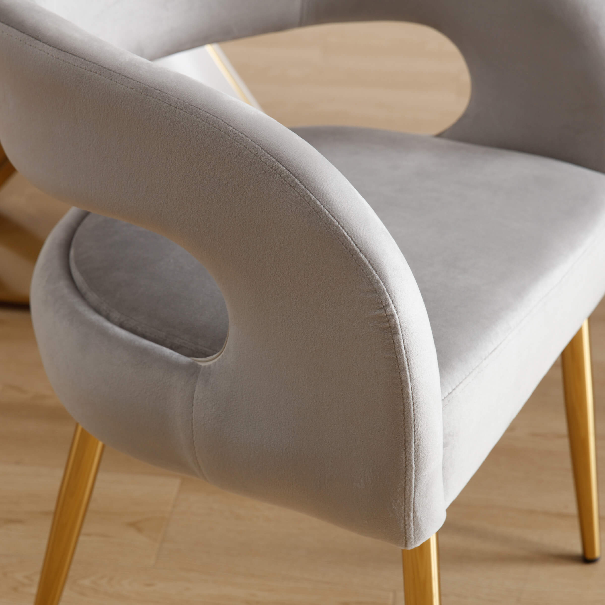 CHICAURA Velvet Upholstered Dining Chairs Set of 2 - 1777DC