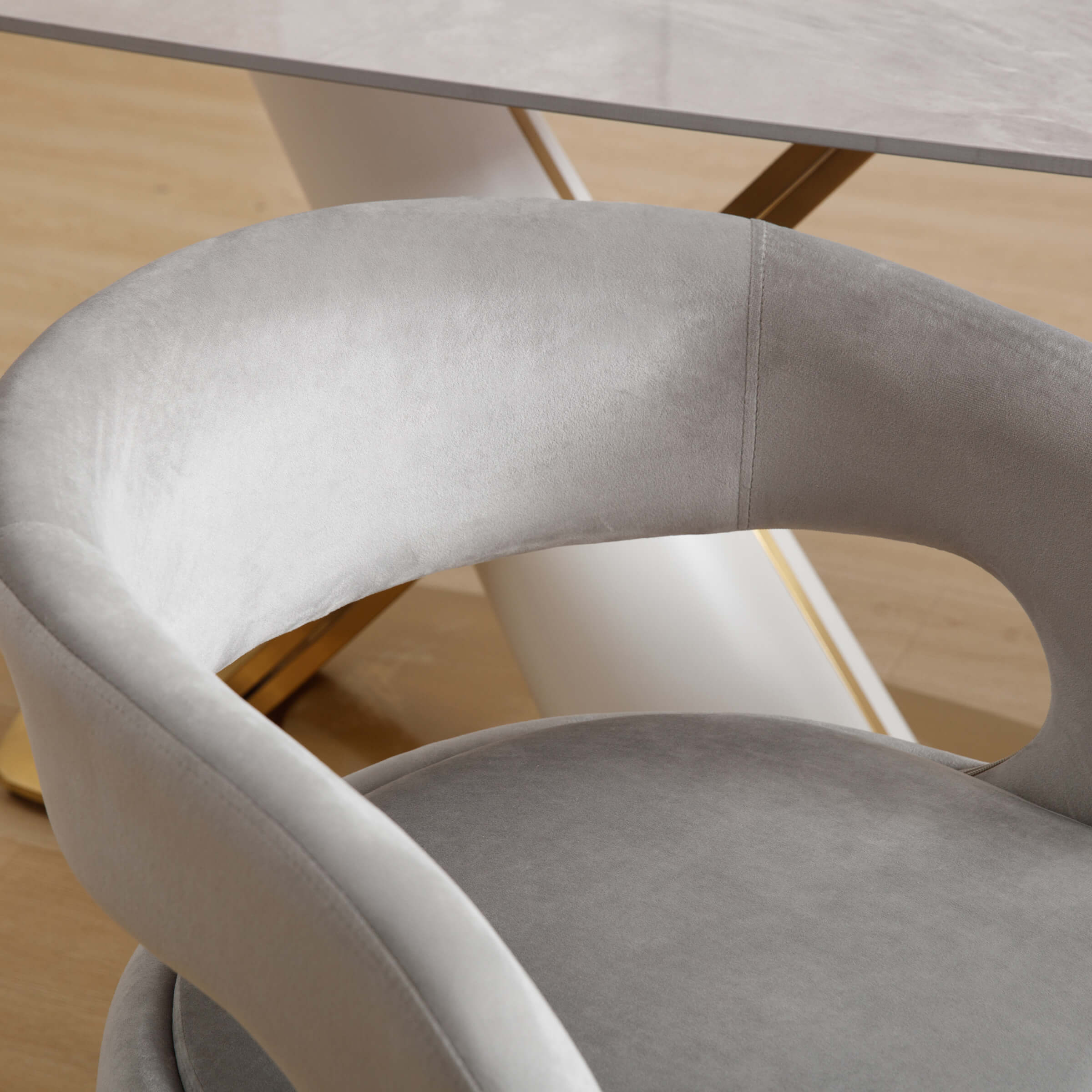 CHICAURA Velvet Upholstered Dining Chairs Set of 2 - 1777DC