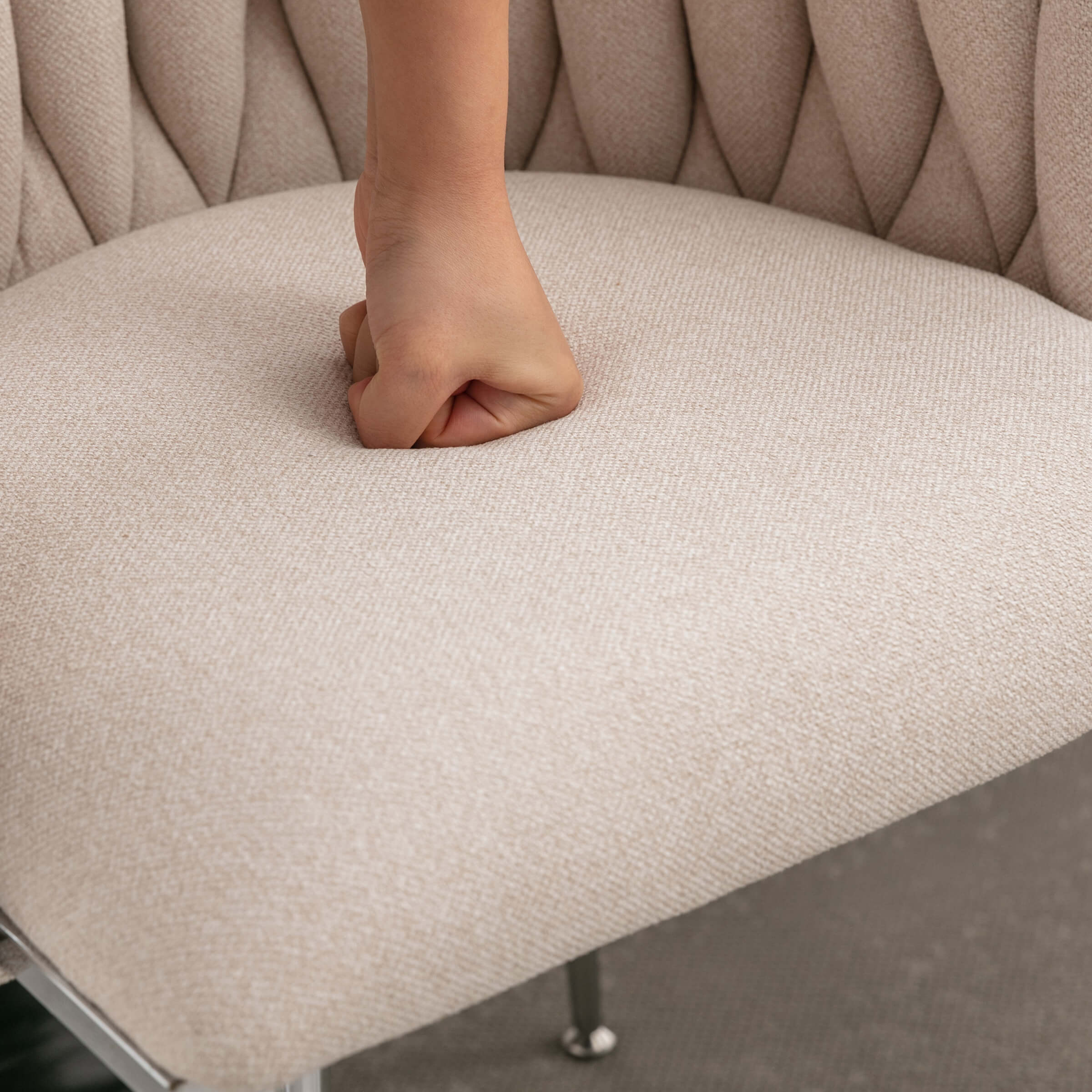 CHICAURA Braided Upholstered Barrel Dining Chairs Set of 2 - 6023DC