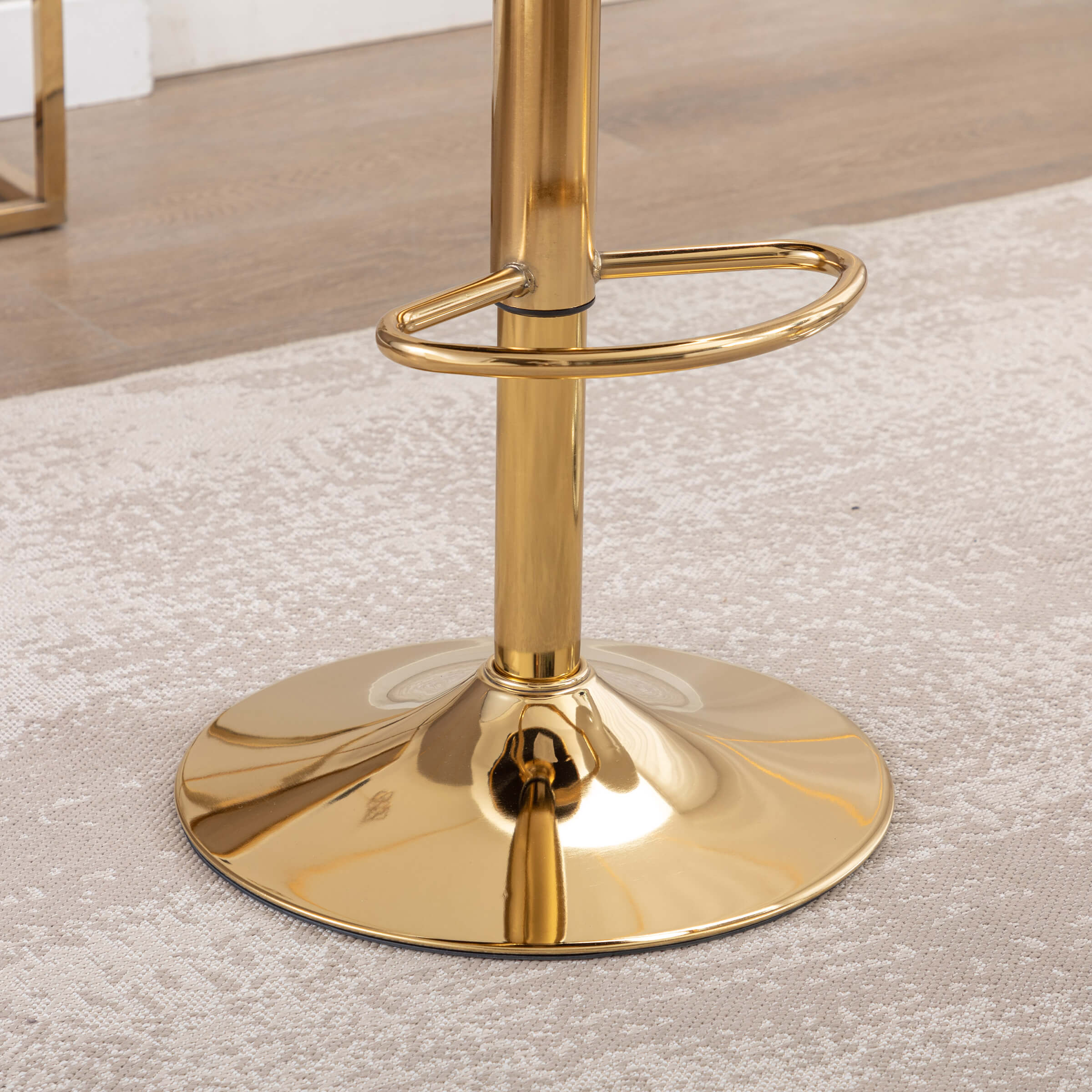 CHICAURA Swivel Adjustable Gold Woven Bar Stools Set of 2 - 6015AB