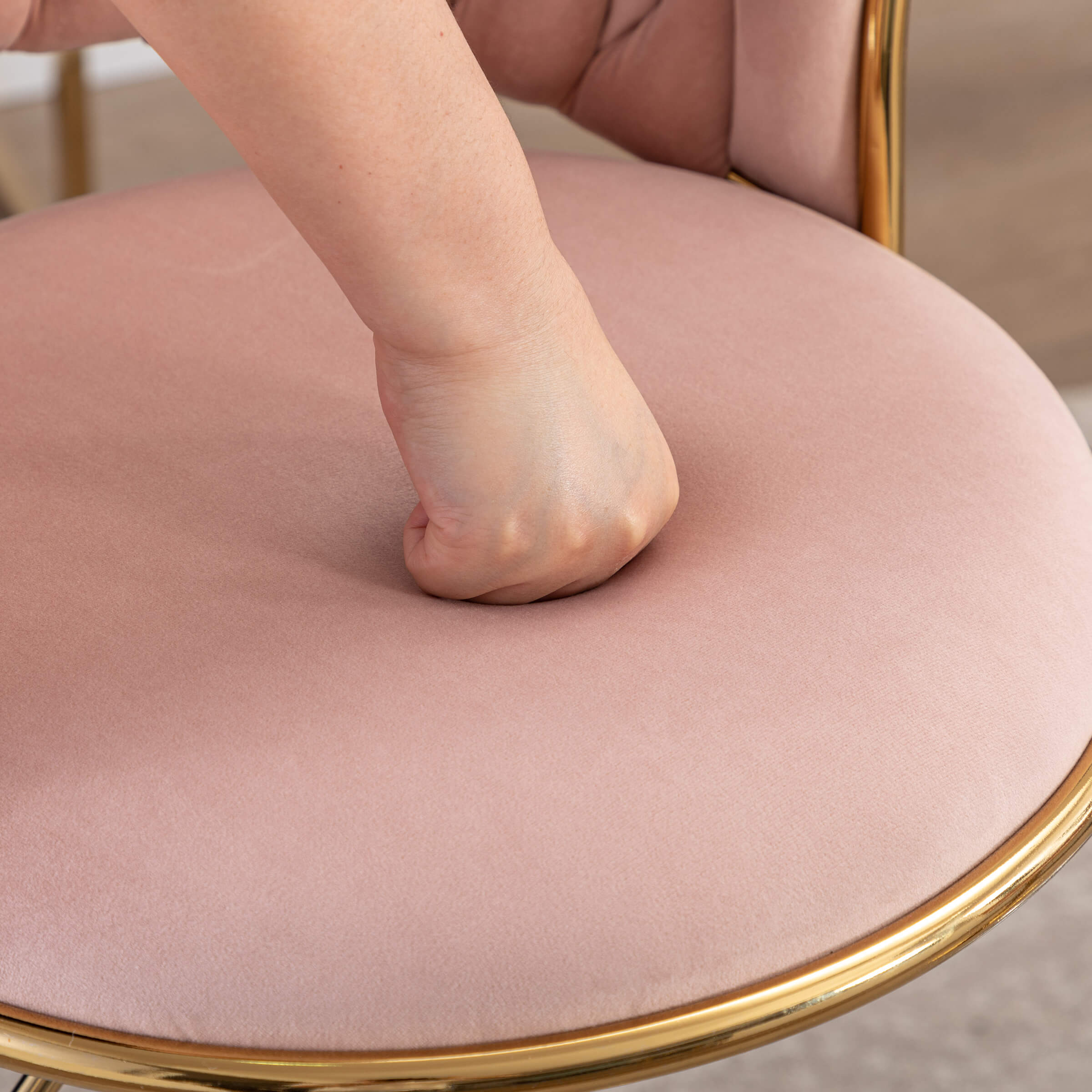 CHICAURA Swivel Adjustable Gold Woven Bar Stools Set of 2 - 6015AB