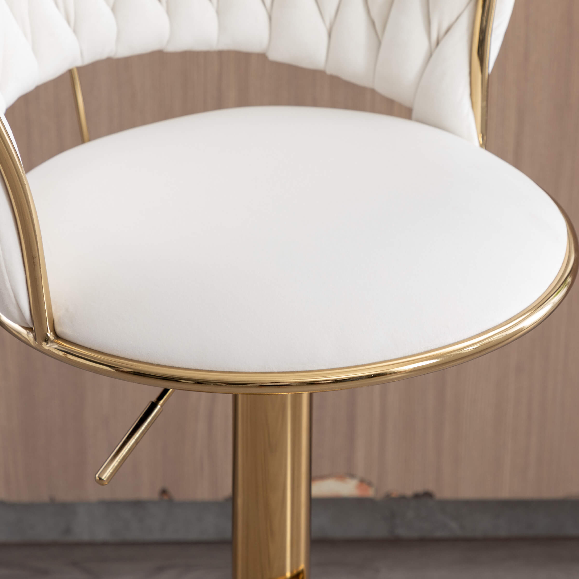 CHICAURA Swivel Adjustable Gold Woven Bar Stools Set of 2 - 6015AB