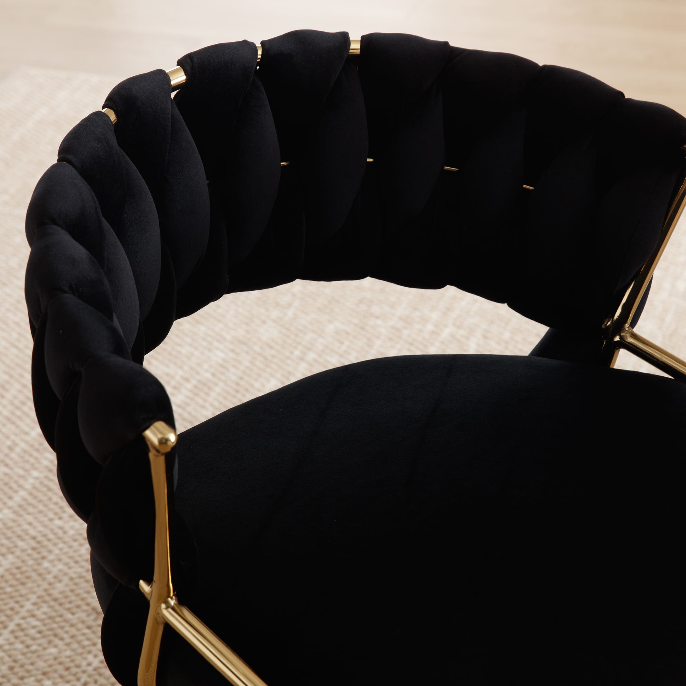 CHICAURA Woven Velvet Dining Chairs Set of 2 - 1561DC