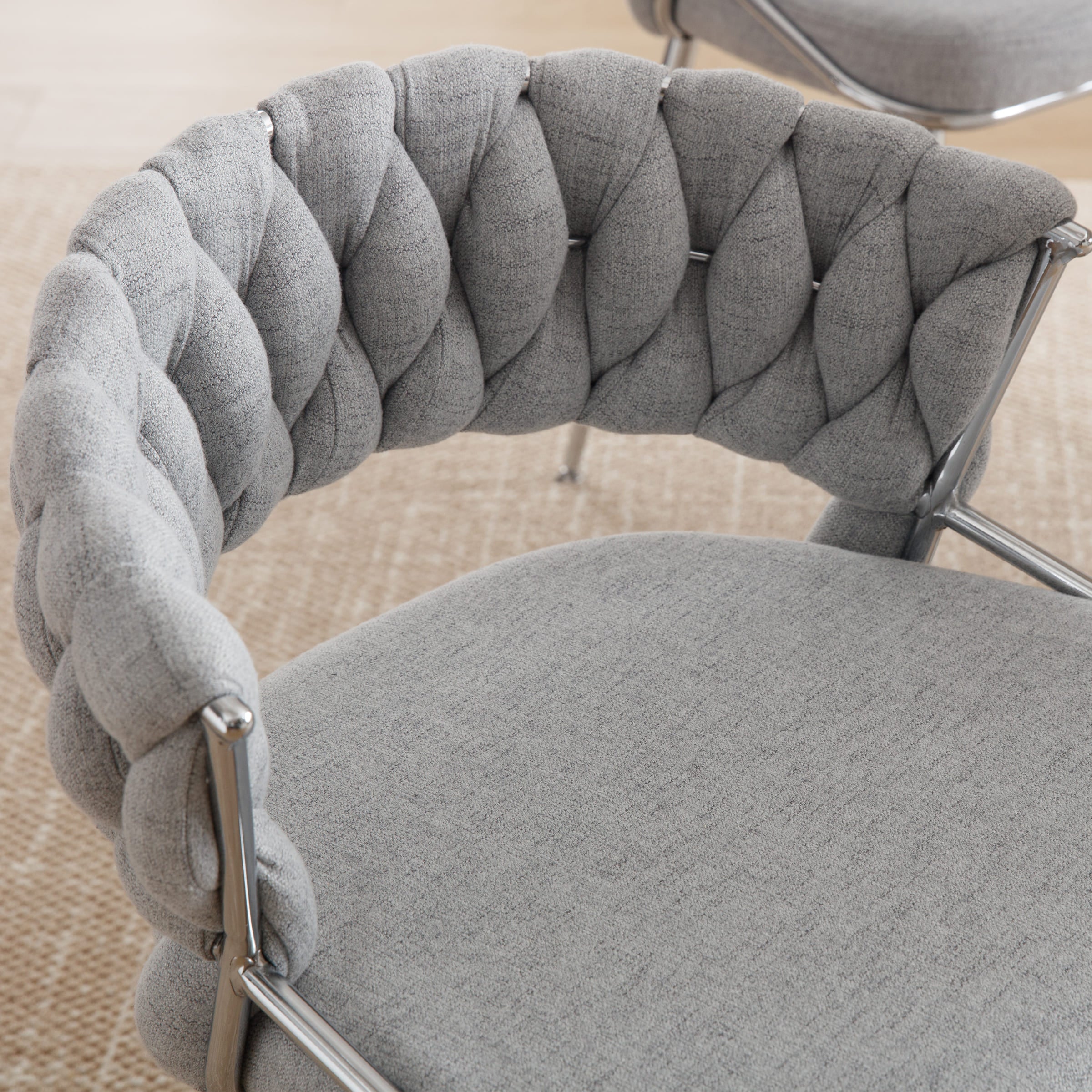 CHICAURA Woven Velvet Dining Chairs Set of 2 - 1561DC