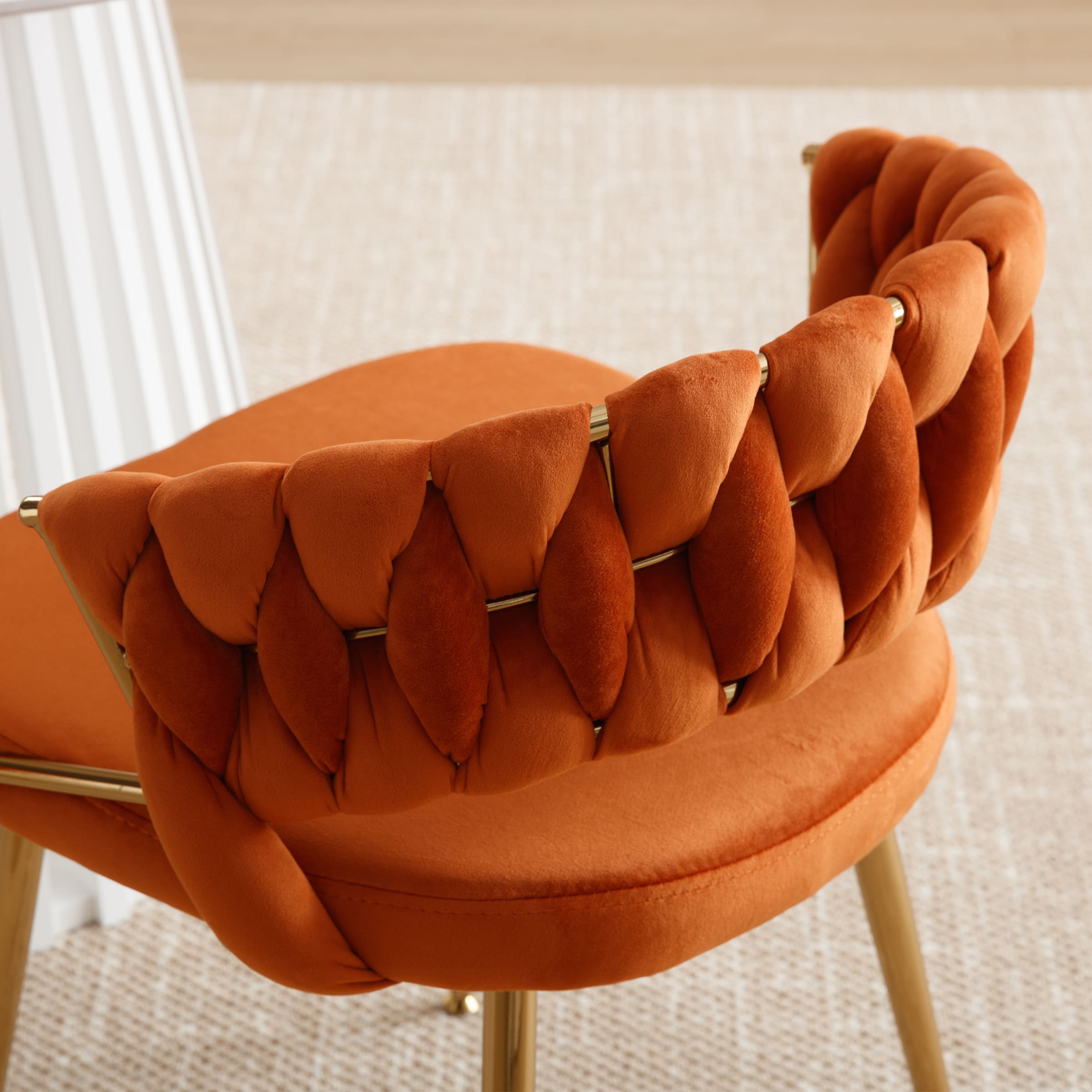 CHICAURA Woven Velvet Dining Chairs Set of 2 - 1561DC