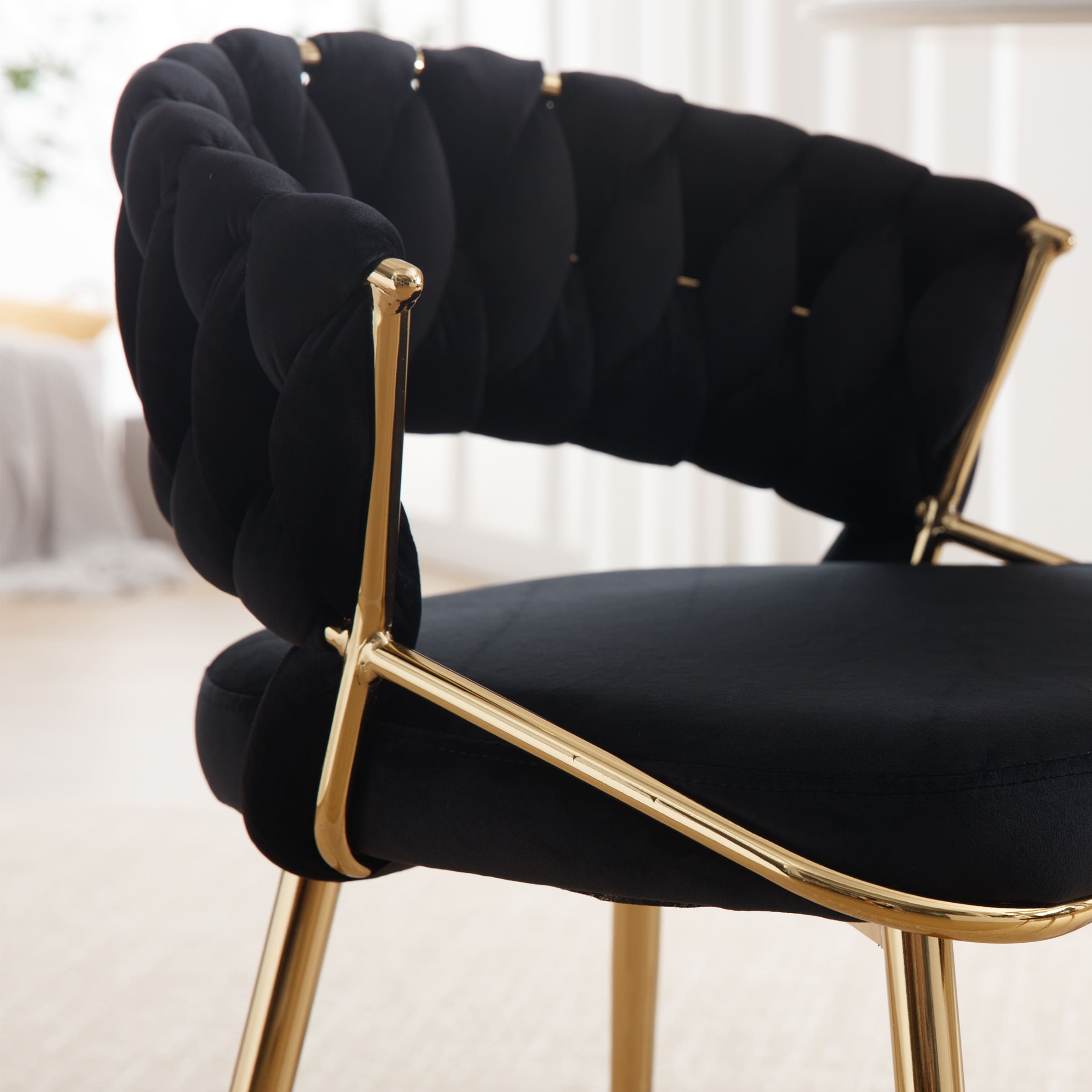 CHICAURA Woven Velvet Dining Chairs Set of 2 - 1561DC