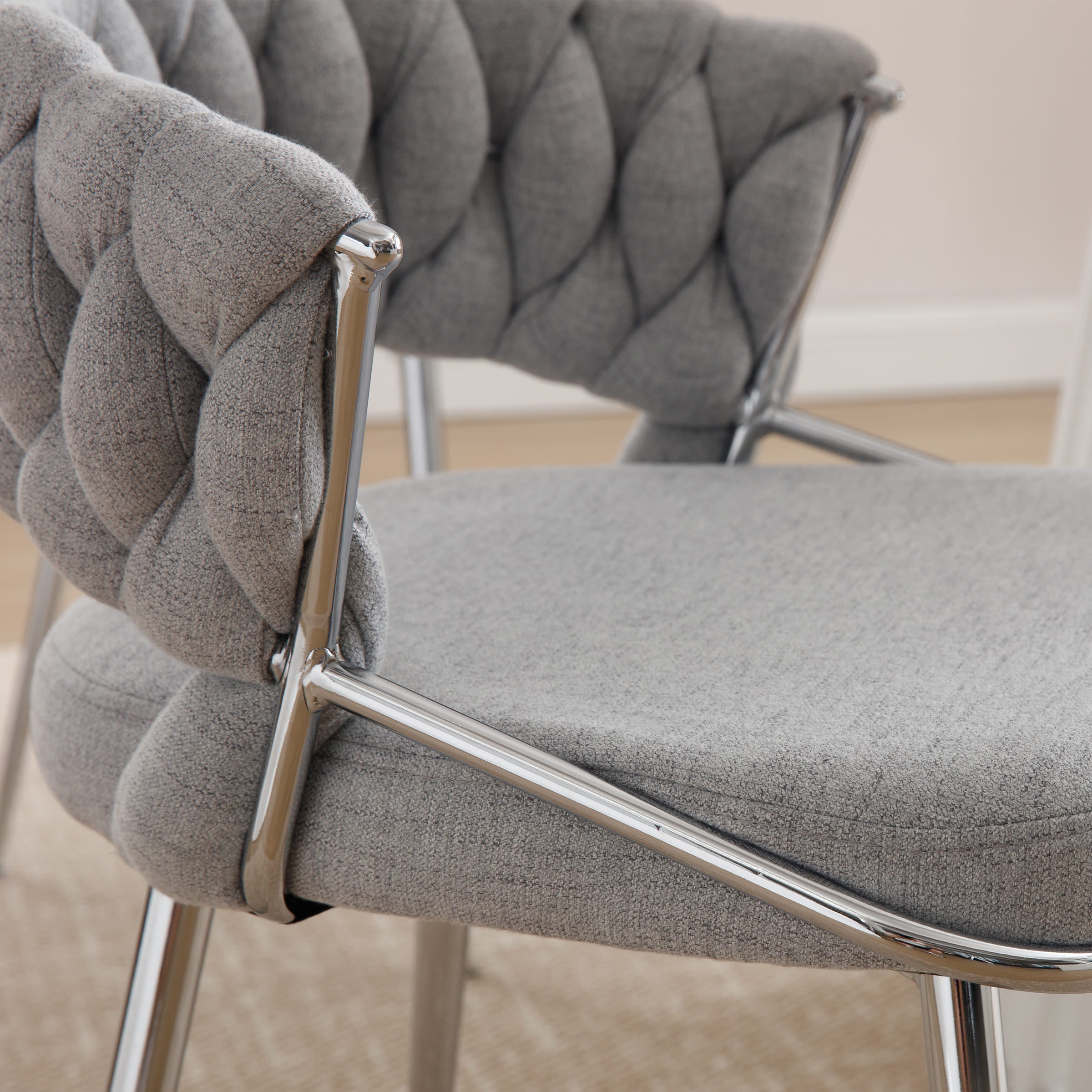 CHICAURA Woven Velvet Dining Chairs Set of 2 - 1561DC