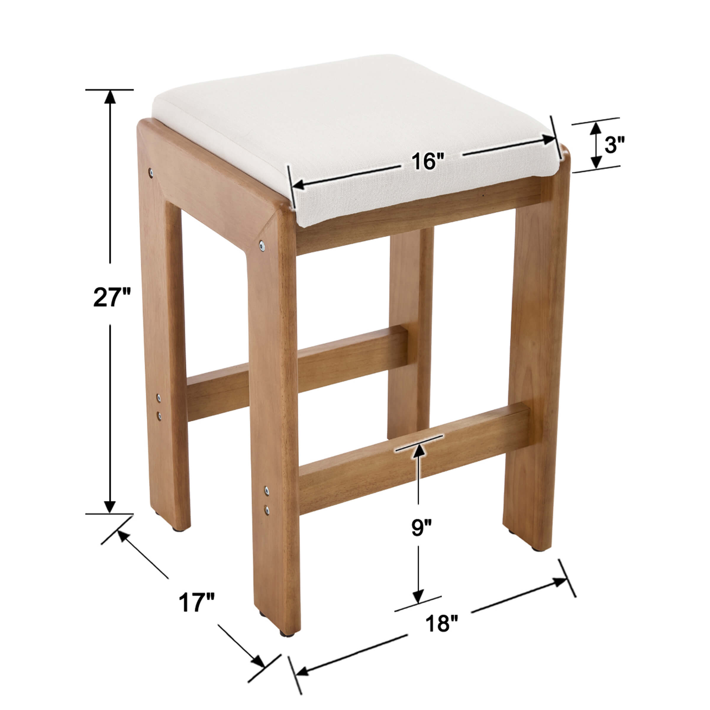 CIMOTA 26-inch Farmhouse Saddle Seat Bar Stools Set of 2 - 5852CS