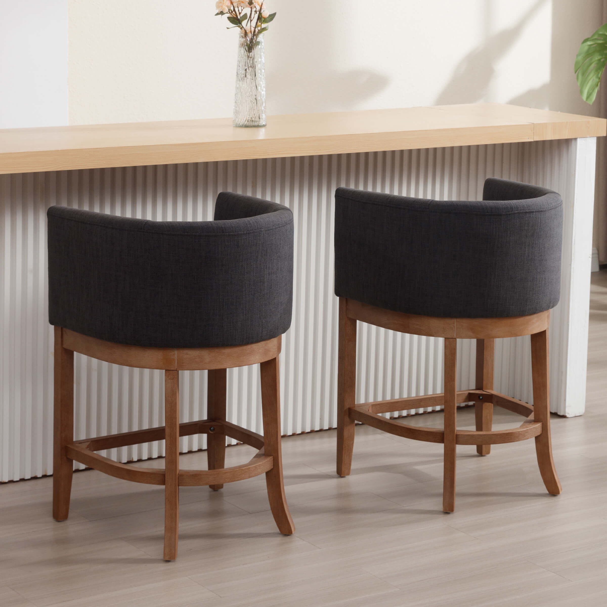 26.75"H Linen Counter Stool 1 PCS - 2004CS