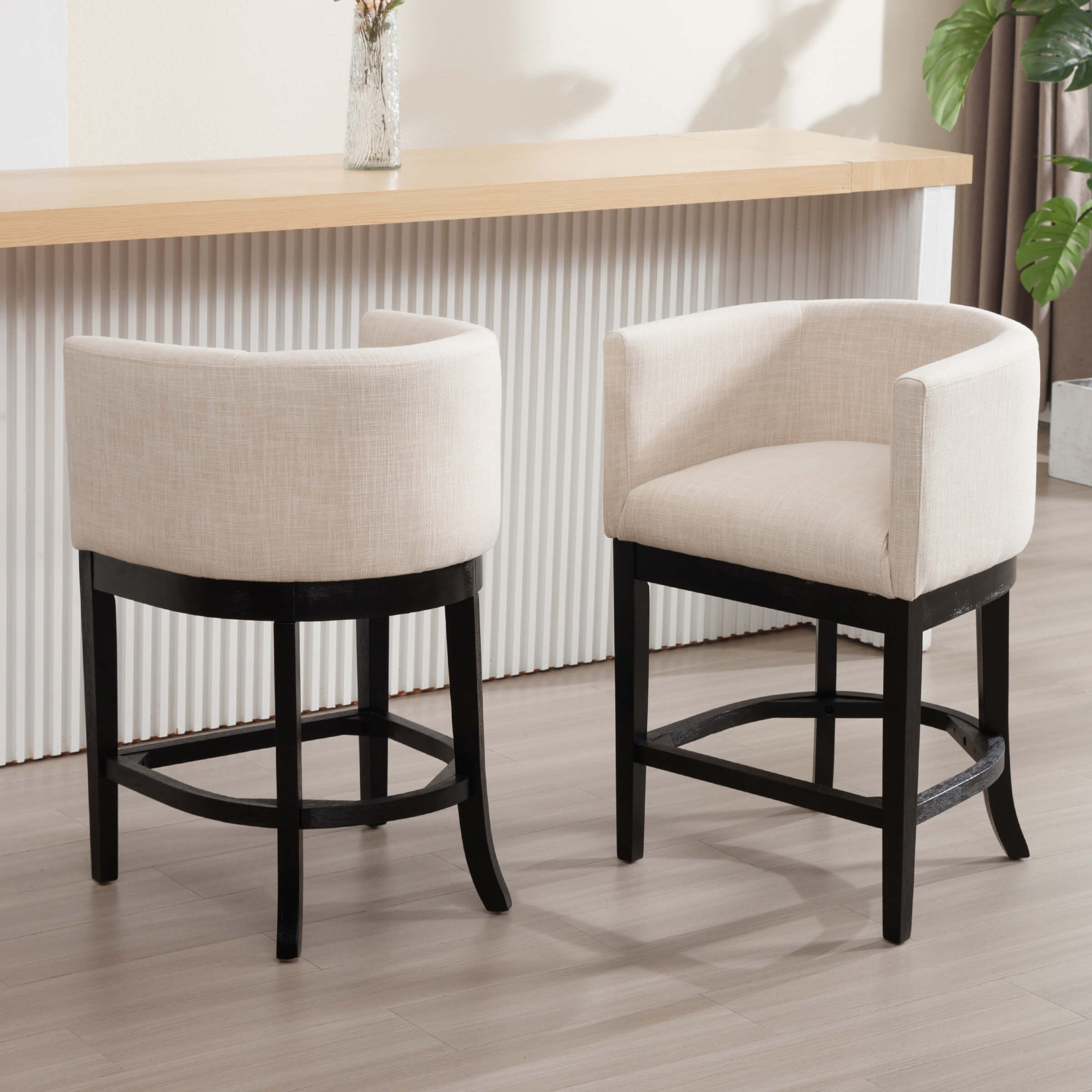 26.75"H Linen Counter Stool 1 PCS - 2004CS
