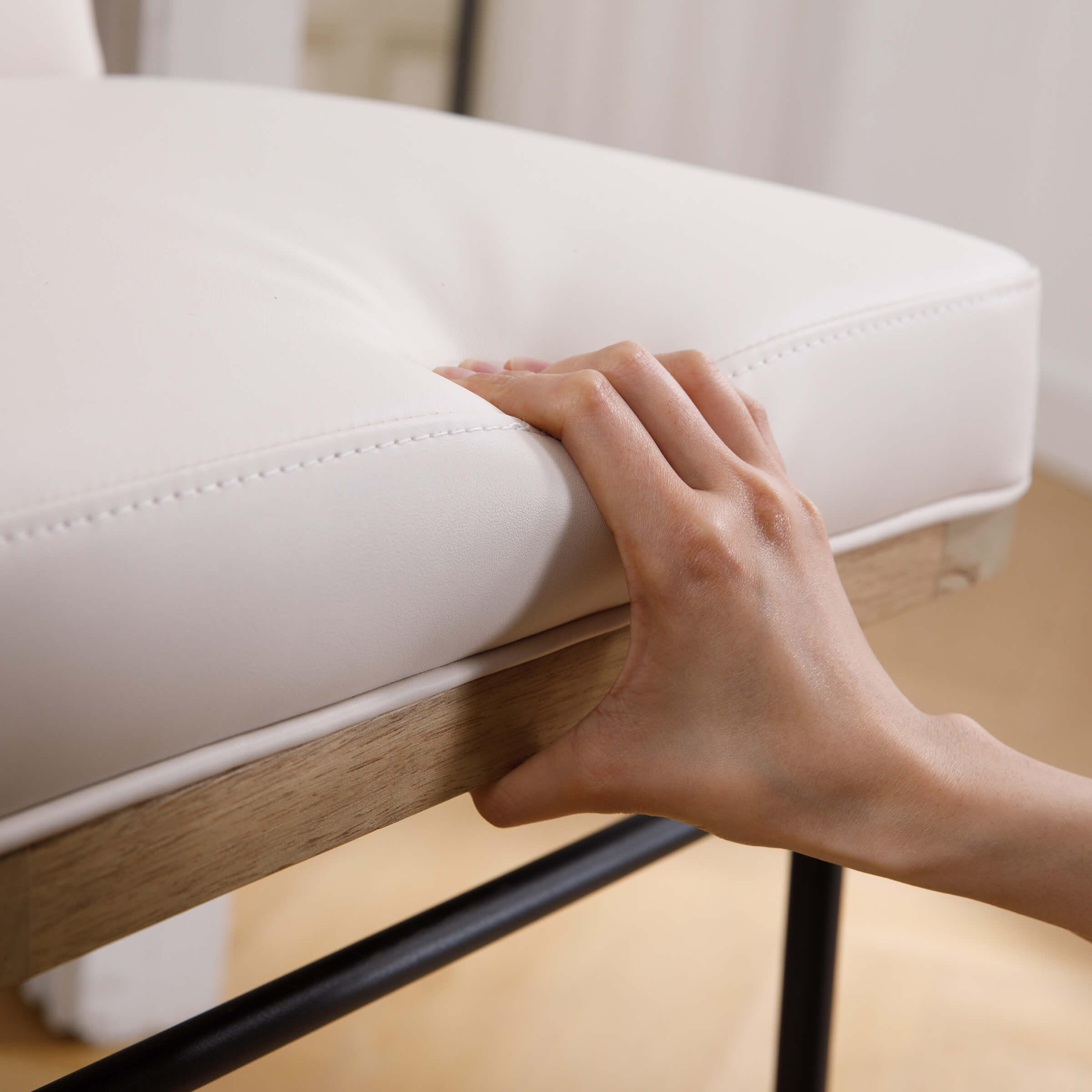 CIMOTA 26"H Removable Cushion Counter Height Stools with Metal Legs Set of 2 - 5734CS