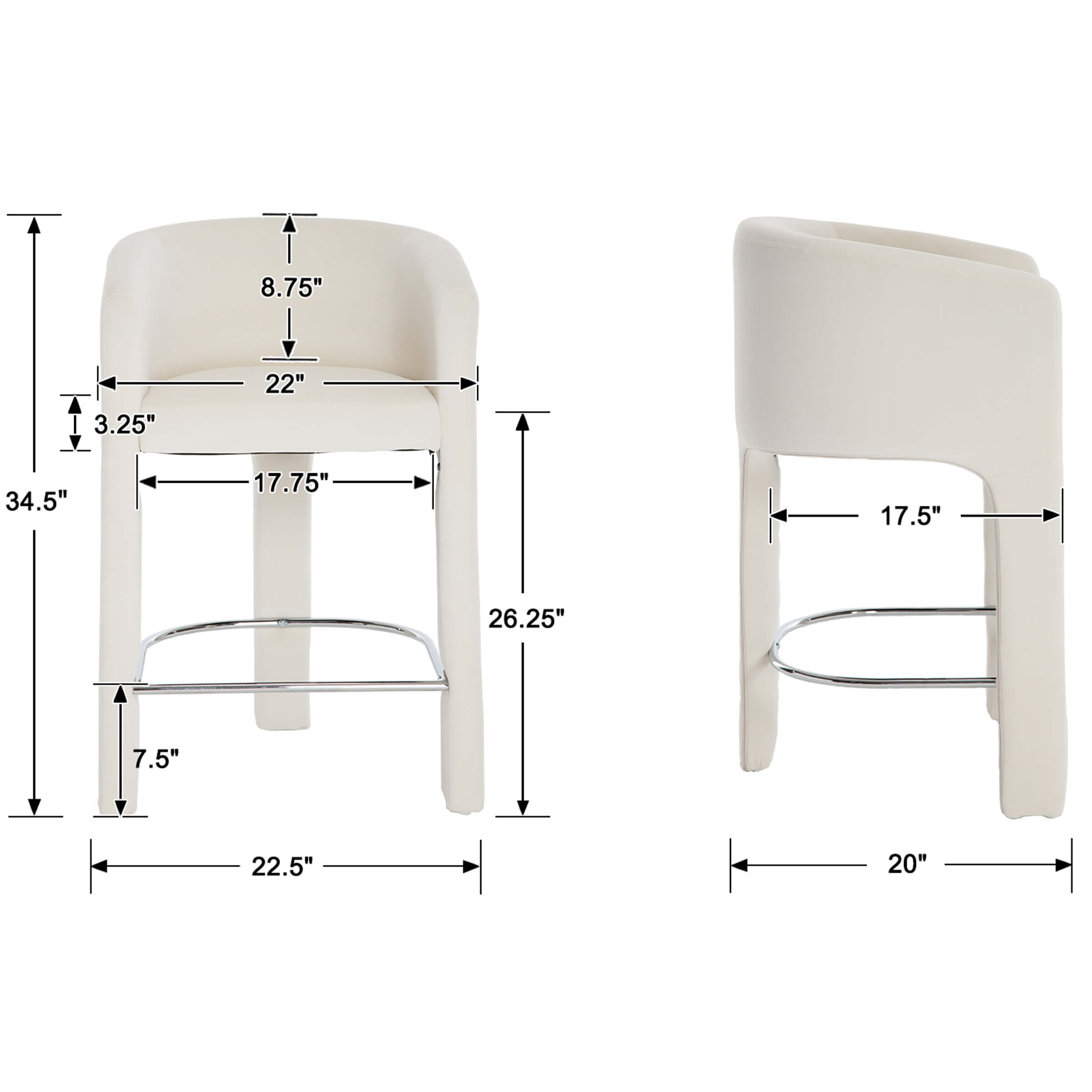 CIMOTA 26"H Barrel Counter Stool 1 PCS - 55012CS