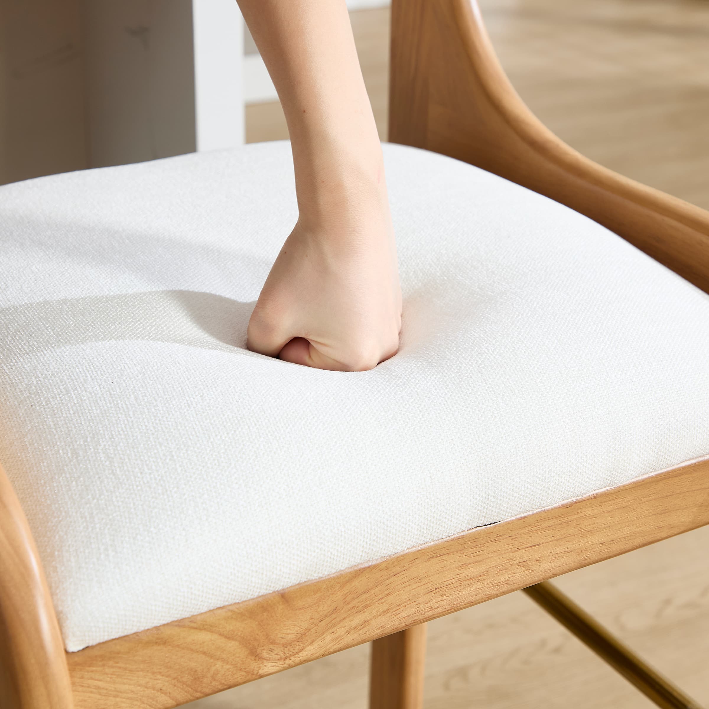 CIMOTA 26"H Curved Armrest Counter Height Bar Stools Set of 2 - 22741CS