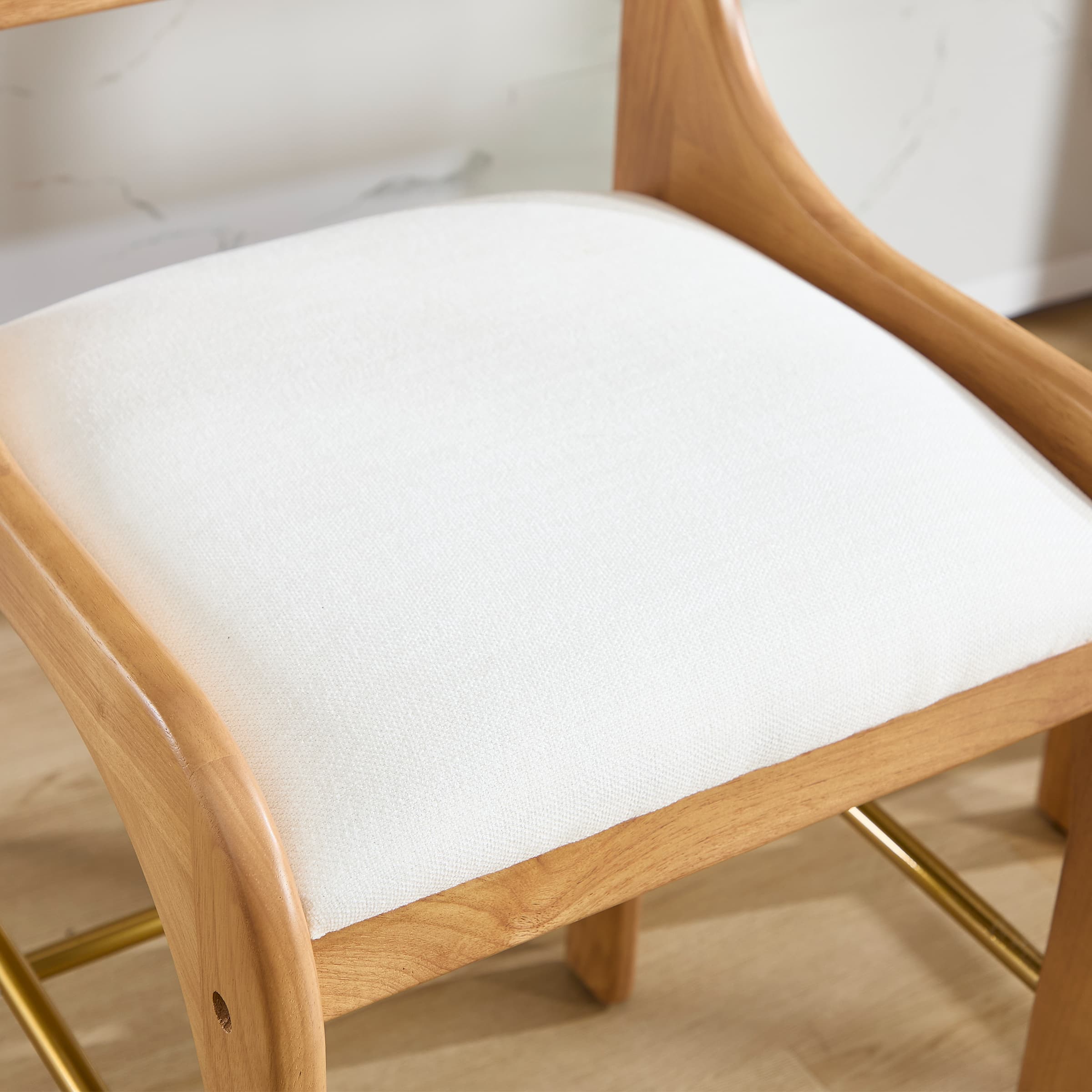 CIMOTA 26"H Curved Armrest Counter Height Bar Stools Set of 2 - 22741CS