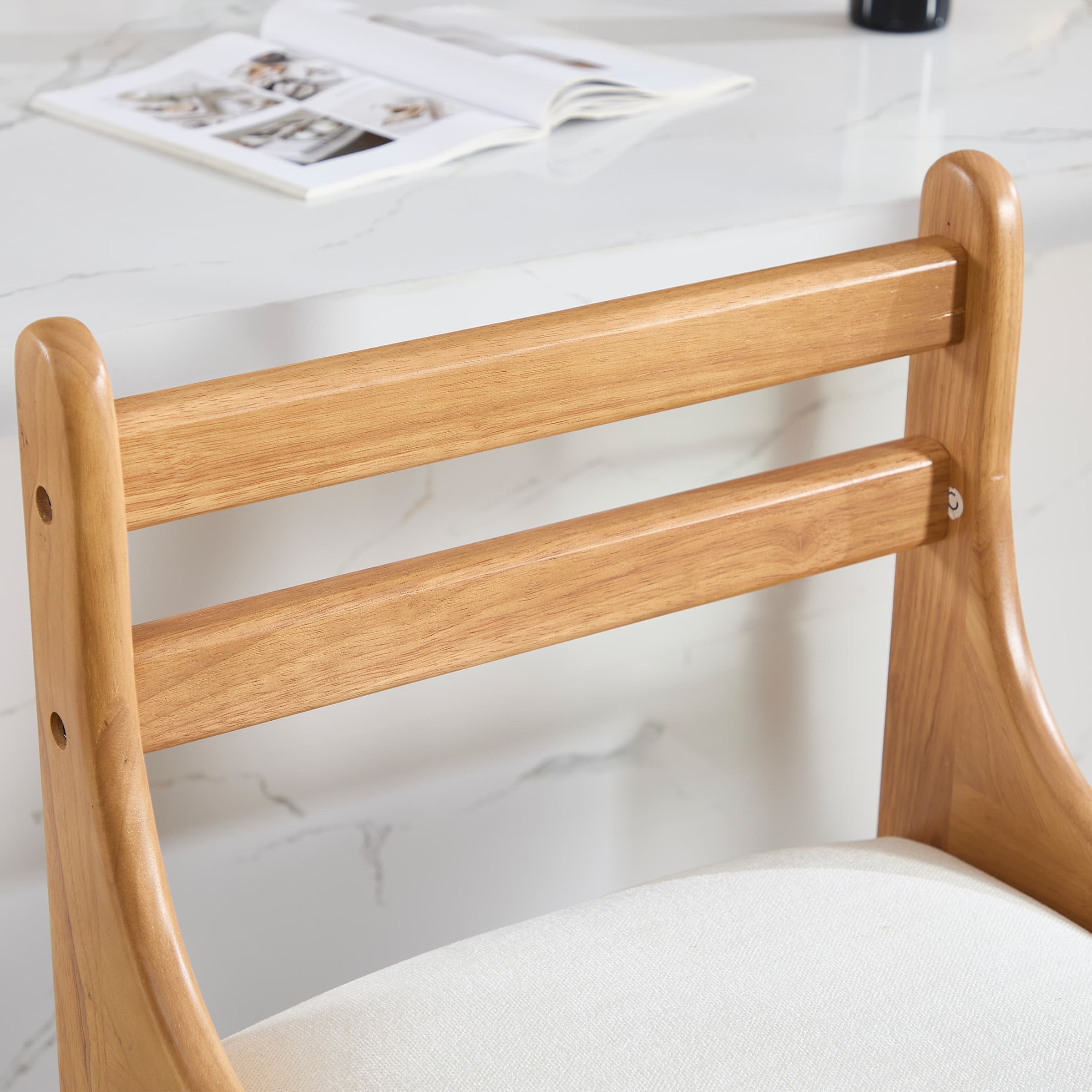 CIMOTA 26"H Curved Armrest Counter Height Bar Stools Set of 2 - 22741CS