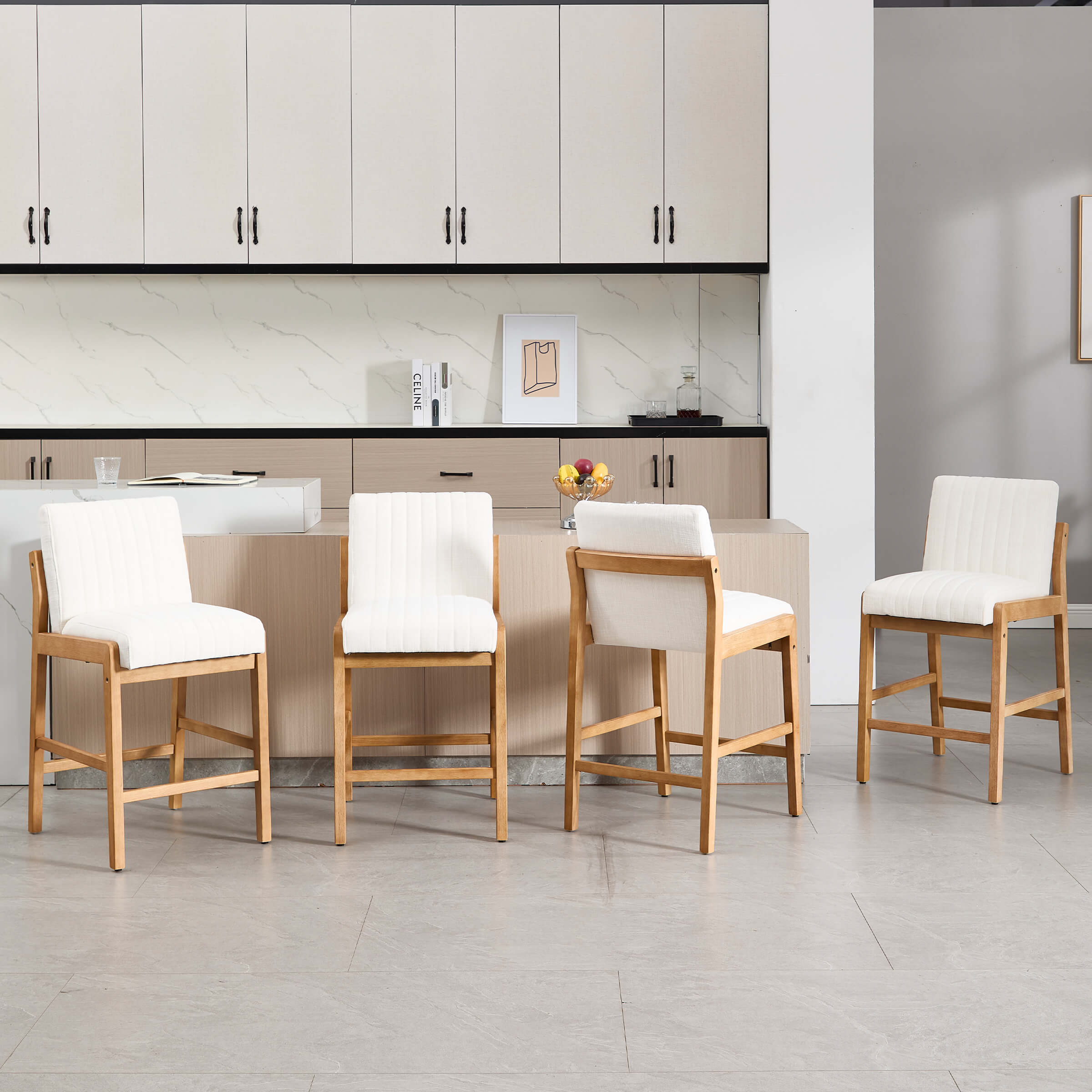 CIMOTA 26"H Upholstered High Back Counter Stools Set of 2 - 21941CS