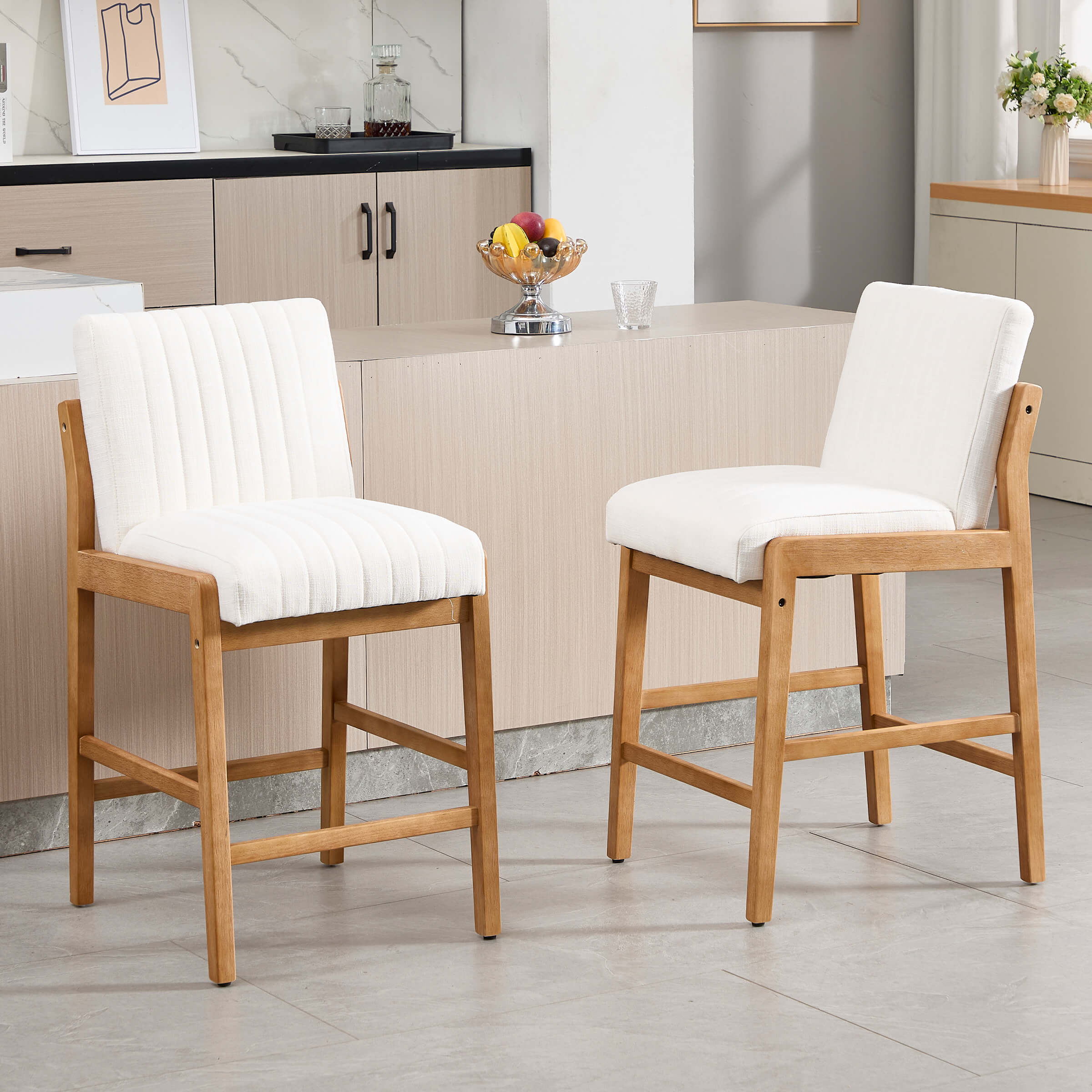 CIMOTA 26"H Upholstered High Back Counter Stools Set of 2 - 21941CS