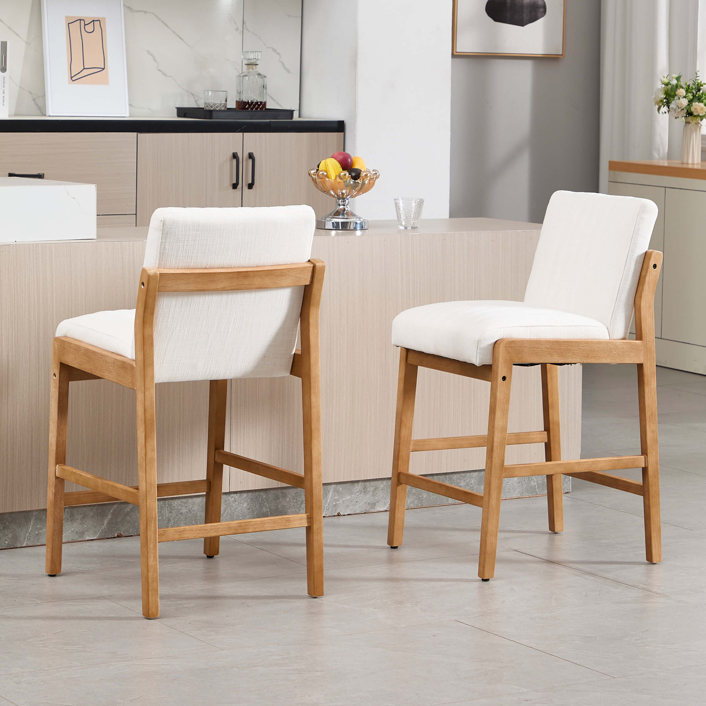 CIMOTA 26"H Upholstered High Back Counter Stools Set of 2 - 21941CS