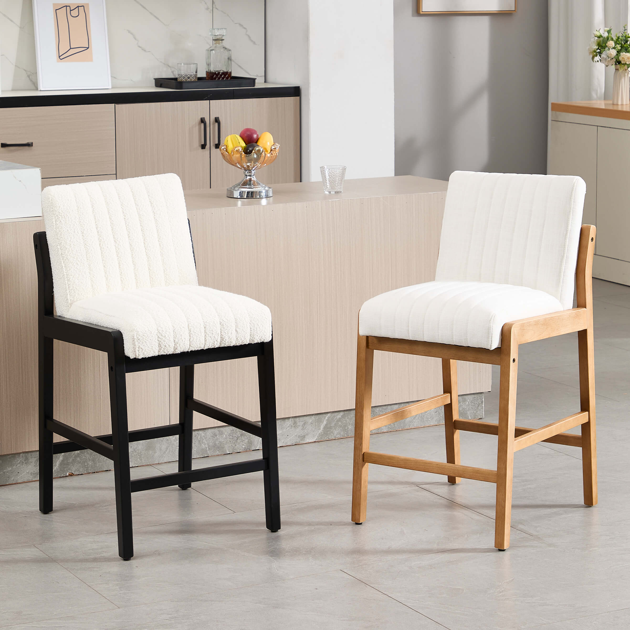 CIMOTA 26"H Upholstered High Back Counter Stools Set of 2 - 21941CS