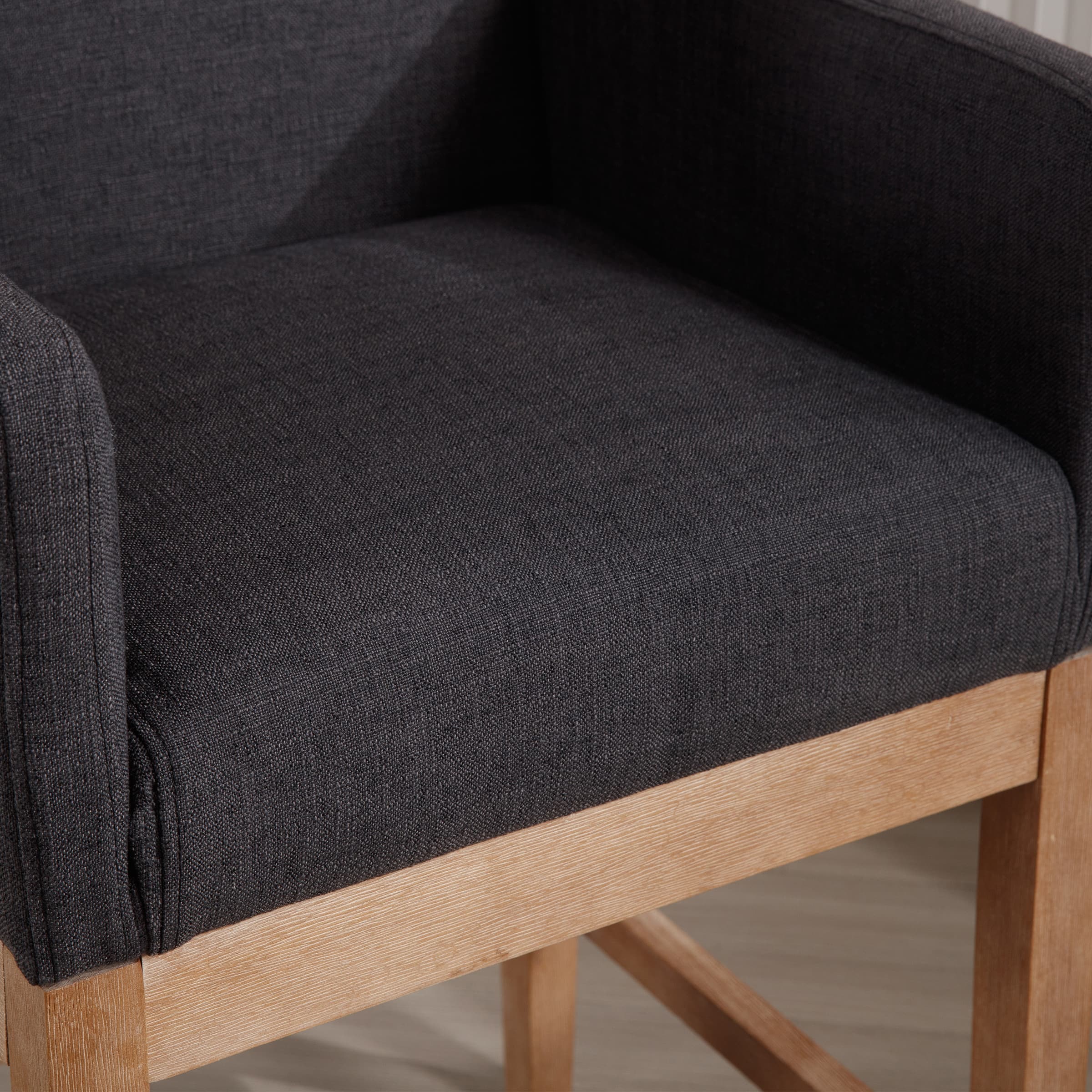 CIMOTA 26"H Wood Counter Stools with Arms Set of 2 - 2003CS