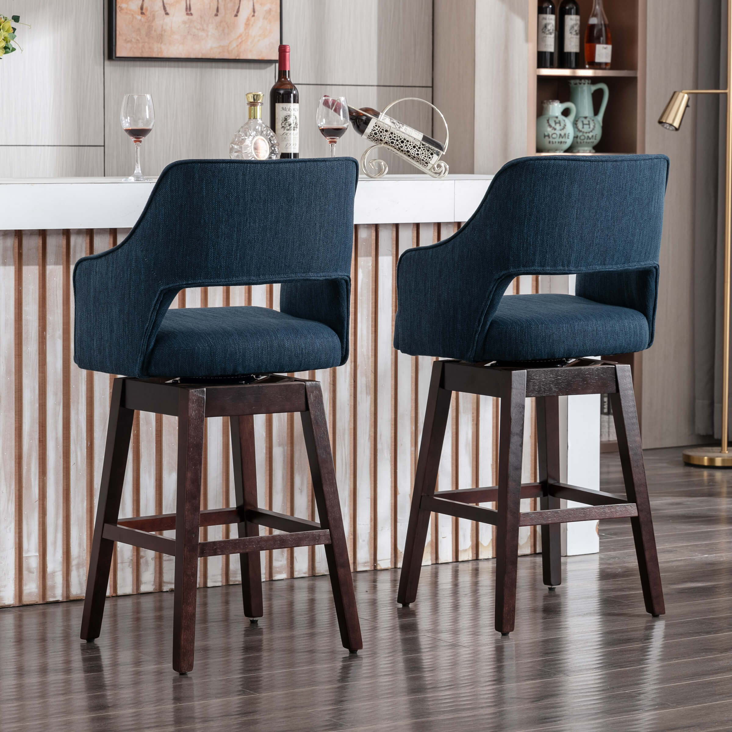 CIMOTA 27"H Open Back Swivel Counter Stools - 6550CS