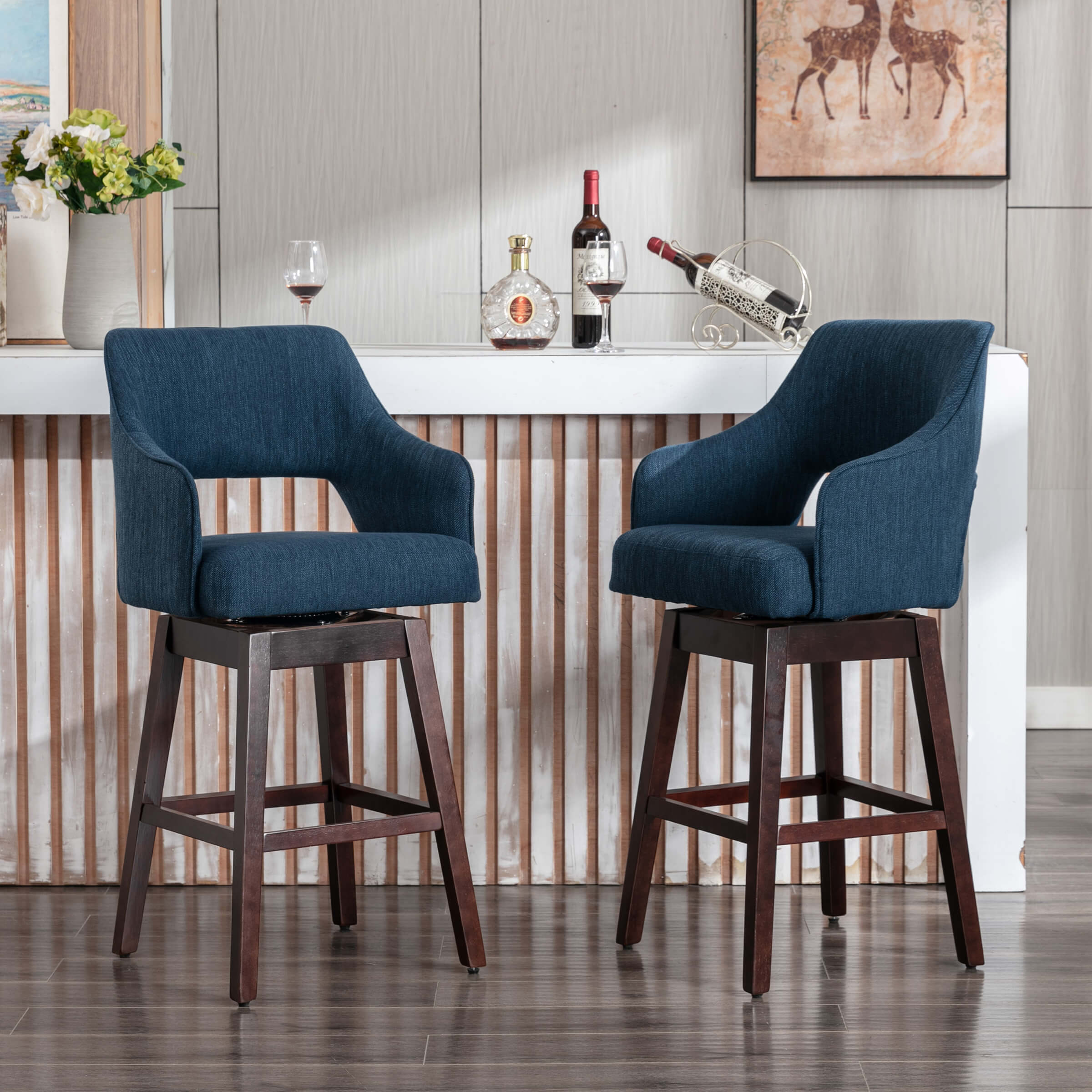 CIMOTA 27"H Open Back Swivel Counter Stools - 6550CS