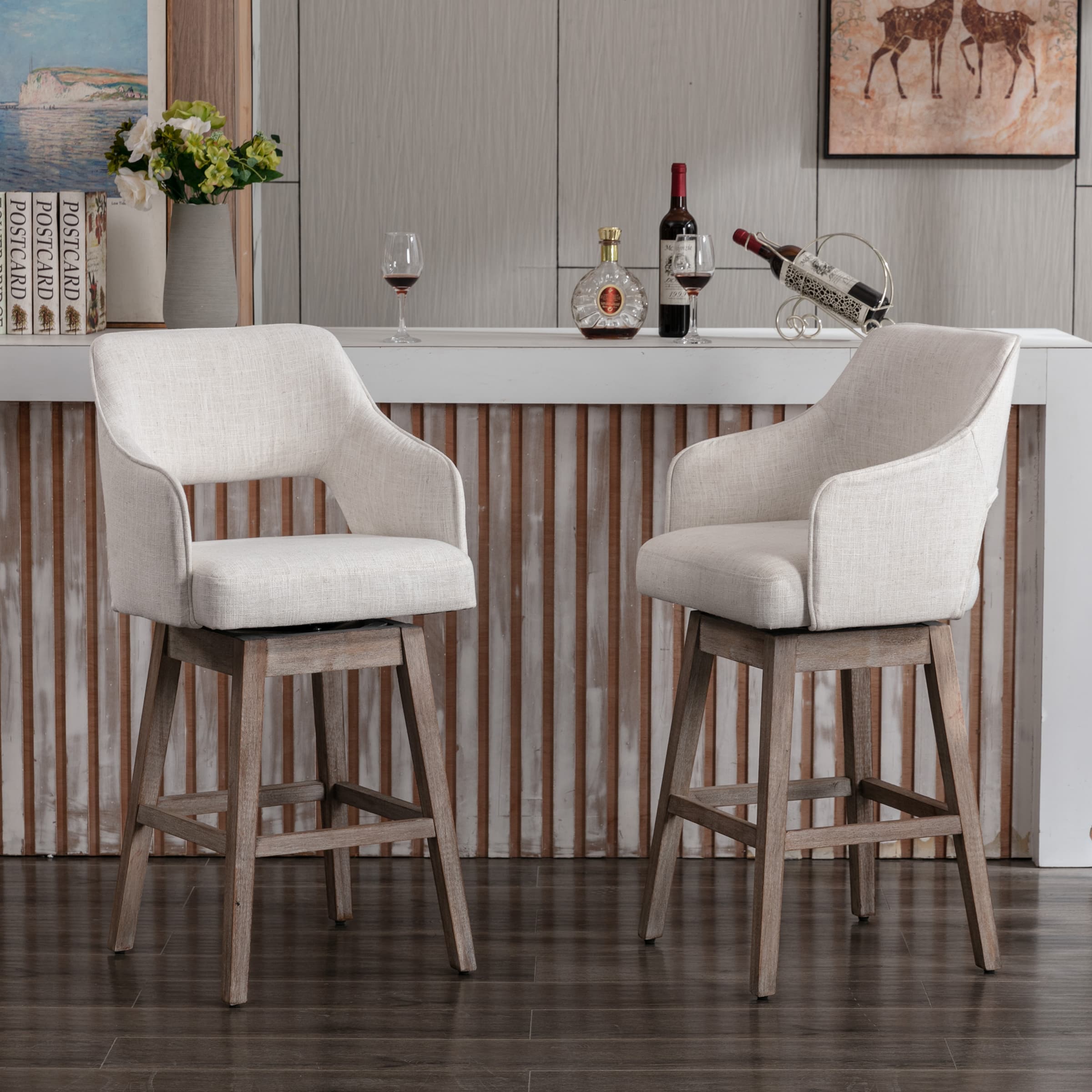 CIMOTA 27"H Open Back Swivel Counter Stools - 6550CS