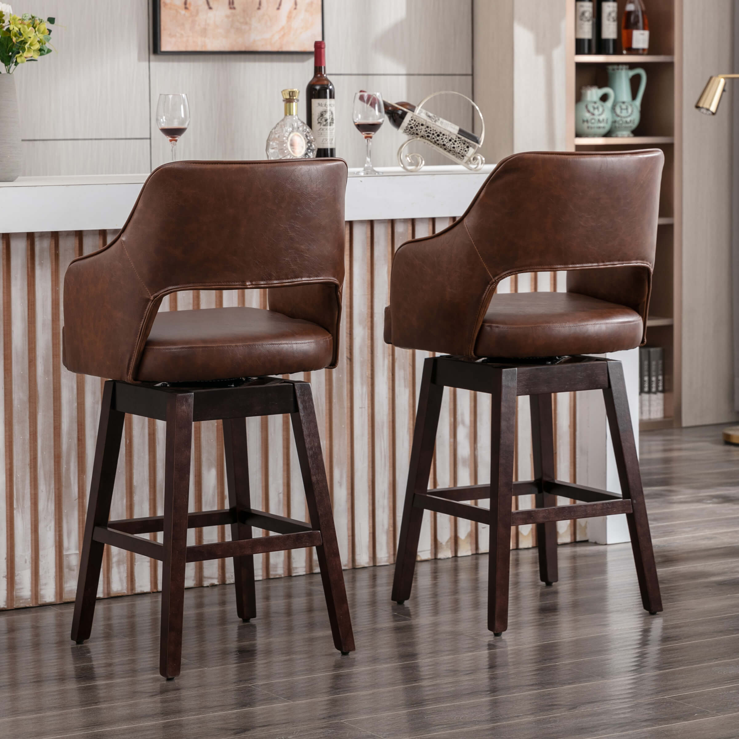 CIMOTA 27"H Open Back Swivel Counter Stools - 6550CS