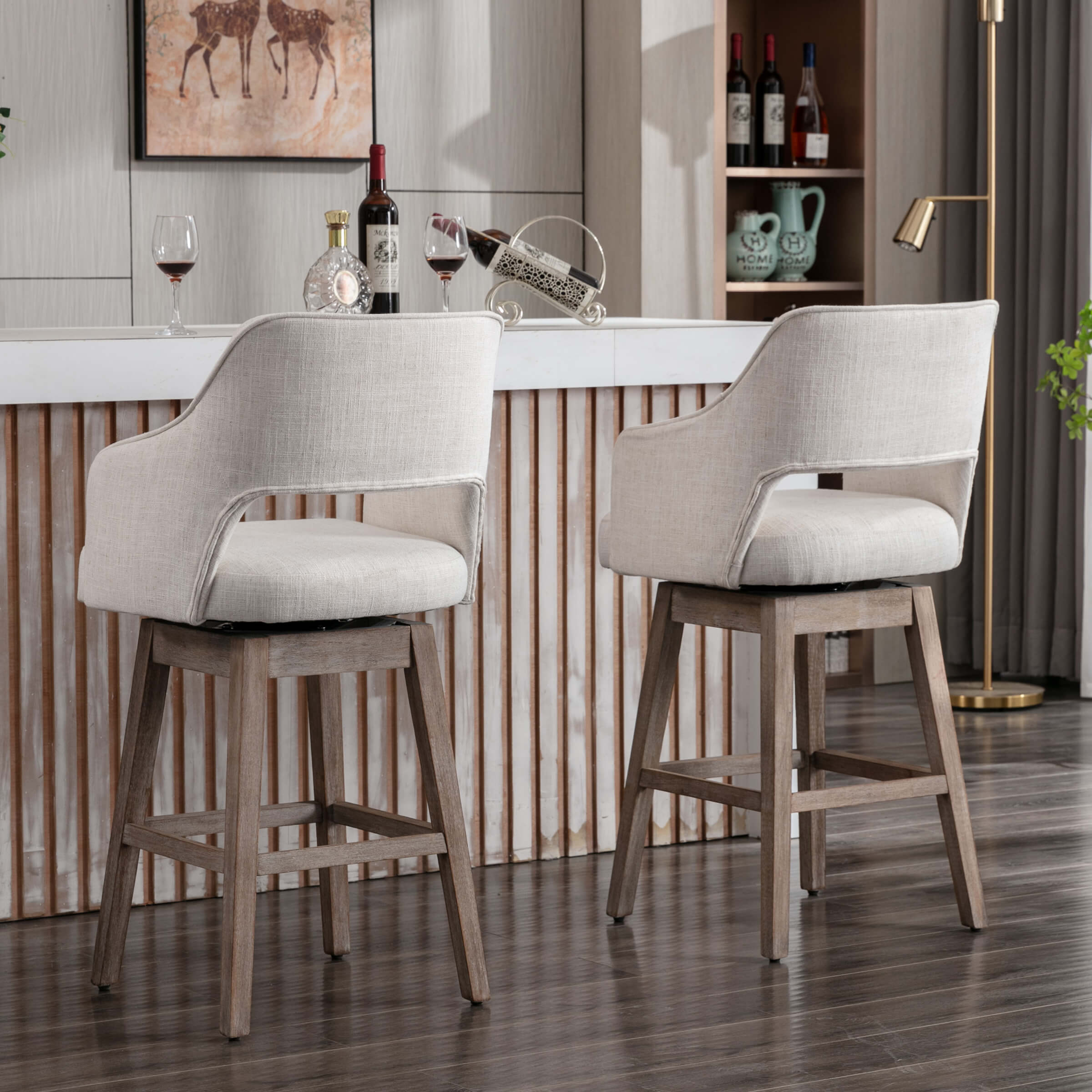 CIMOTA 27"H Open Back Swivel Counter Stools - 6550CS