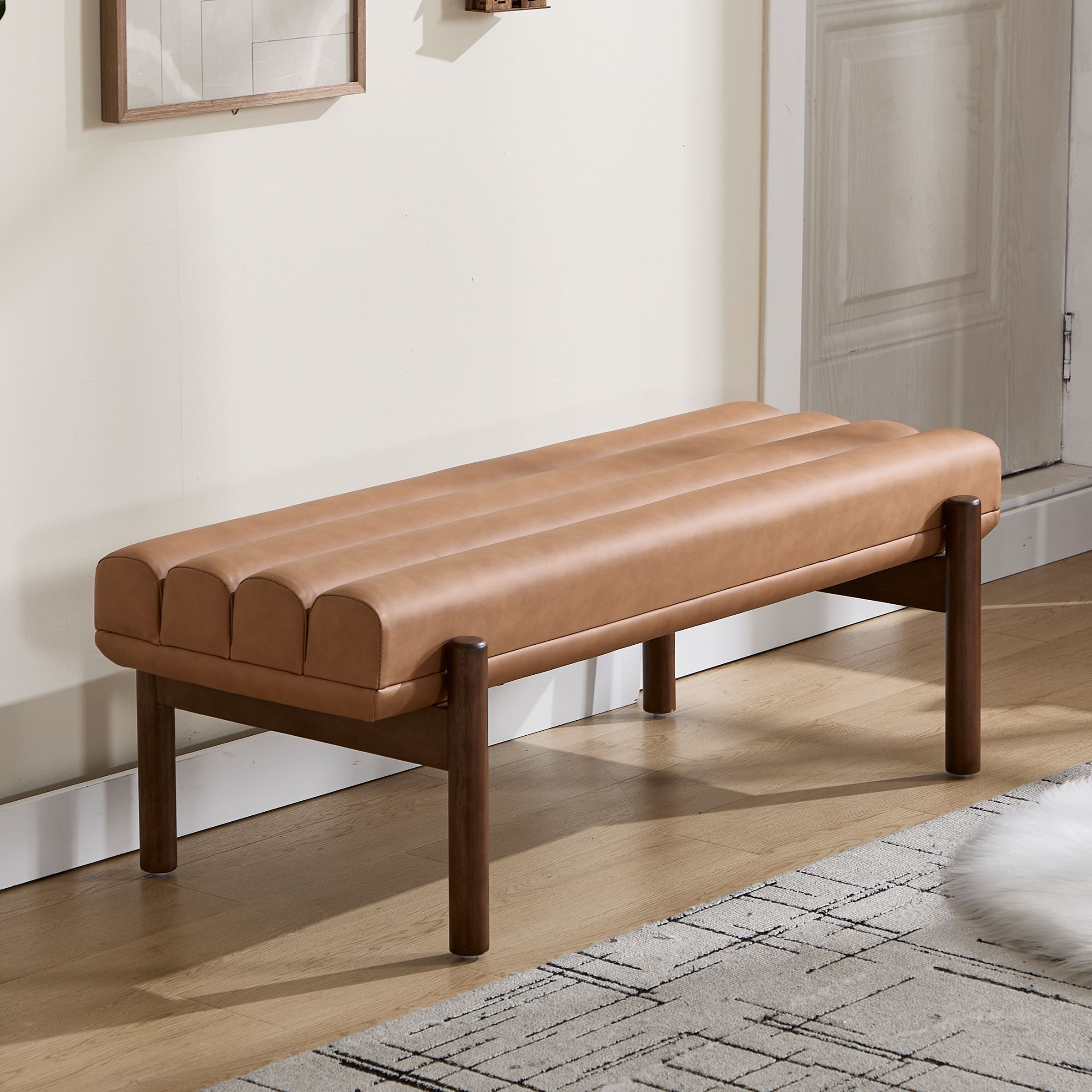 CIMOTA 47" W Entryway Bench with Solid Wood Legs - 3248BH