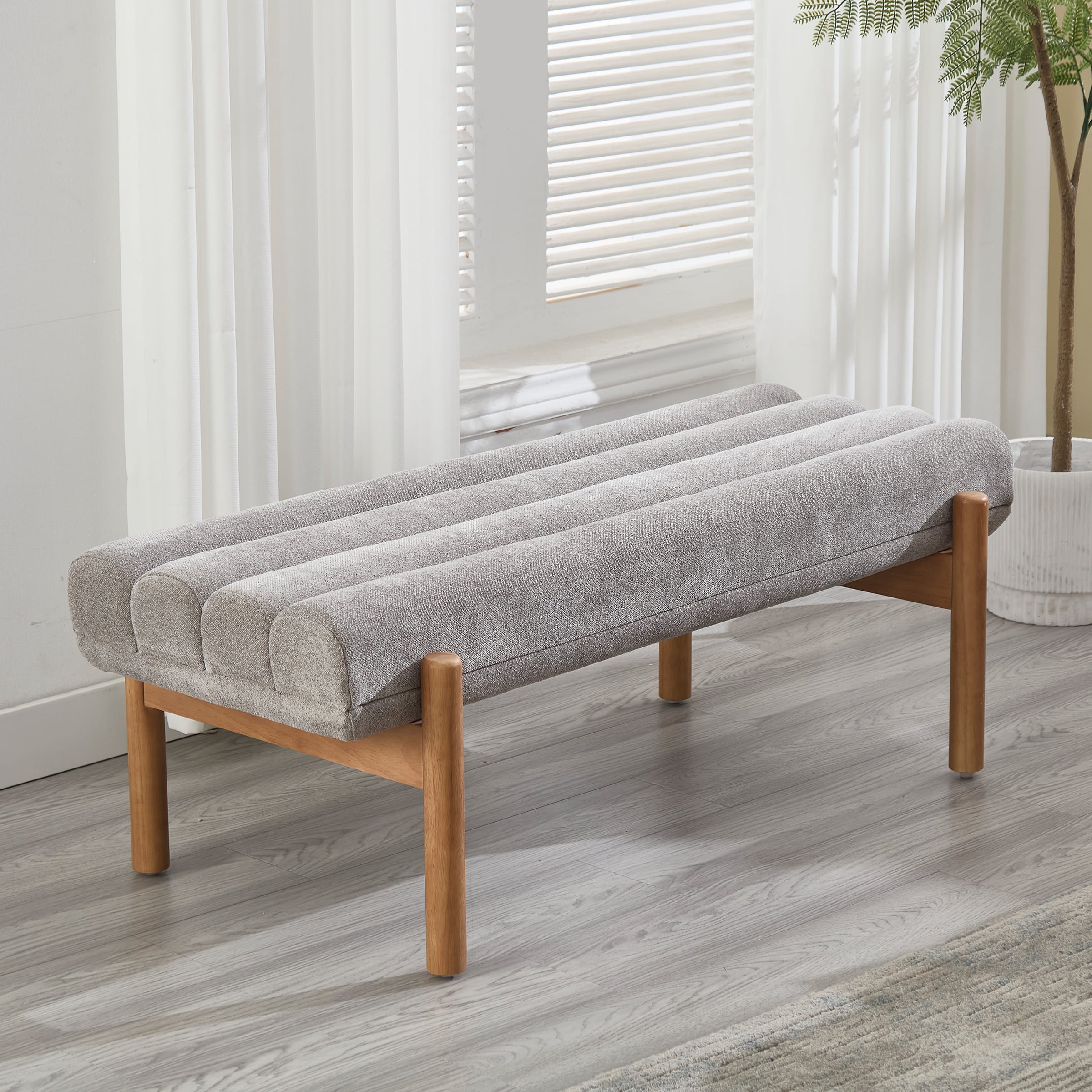 CIMOTA 47" W Entryway Bench with Solid Wood Legs - 3248BH