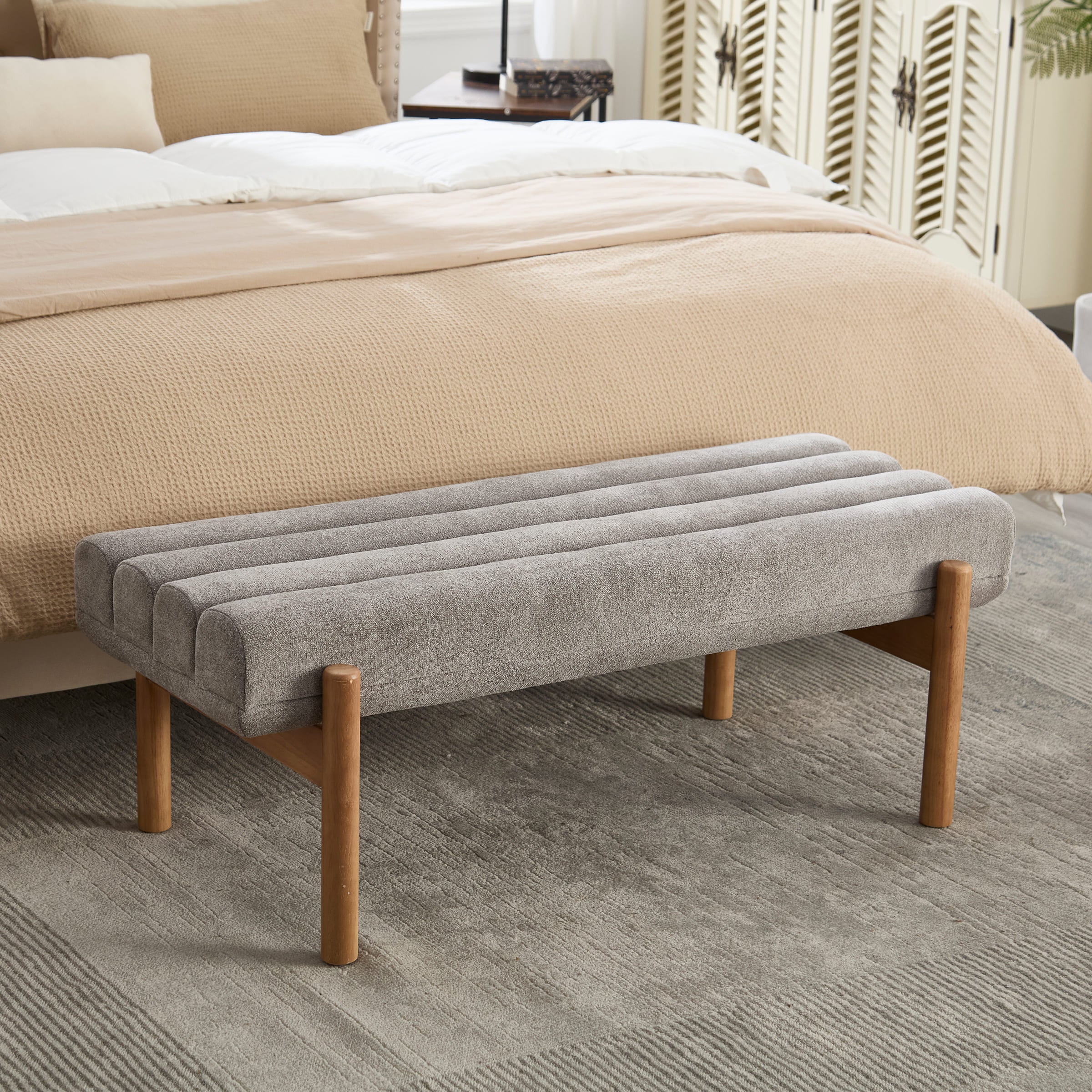 CIMOTA 47" W Entryway Bench with Solid Wood Legs - 3248BH