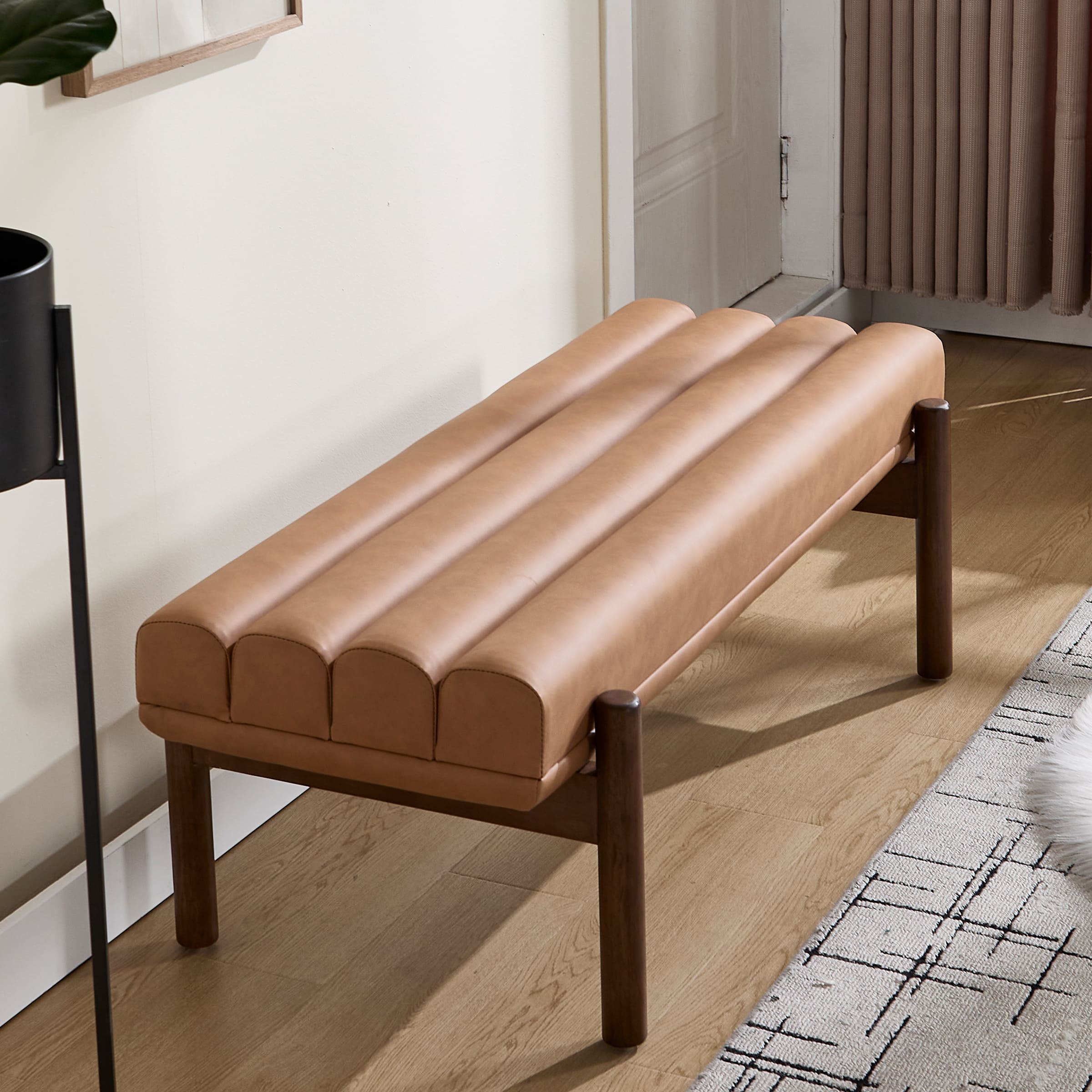 CIMOTA 47" W Entryway Bench with Solid Wood Legs - 3248BH