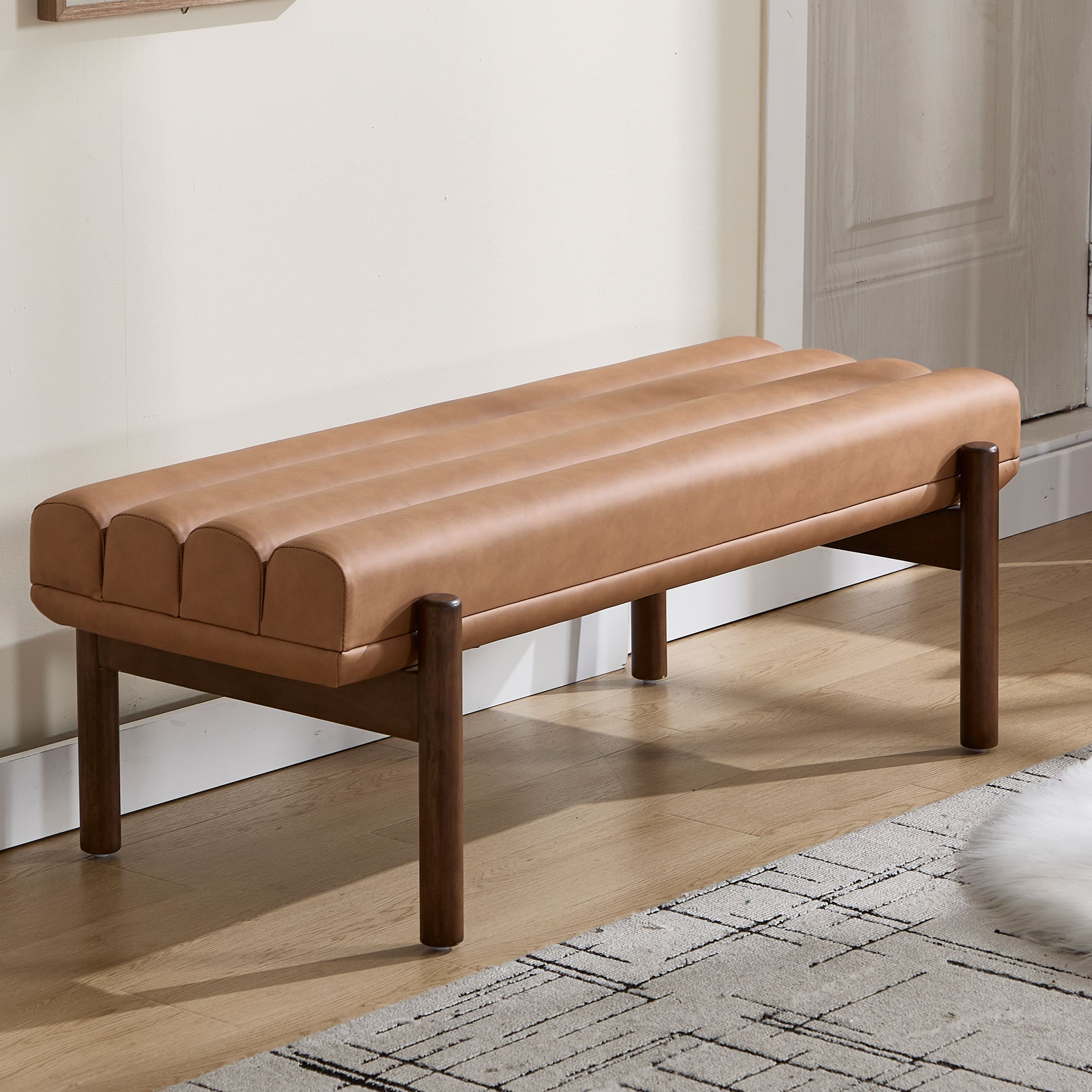CIMOTA 47" W Entryway Bench with Solid Wood Legs - 3248BH