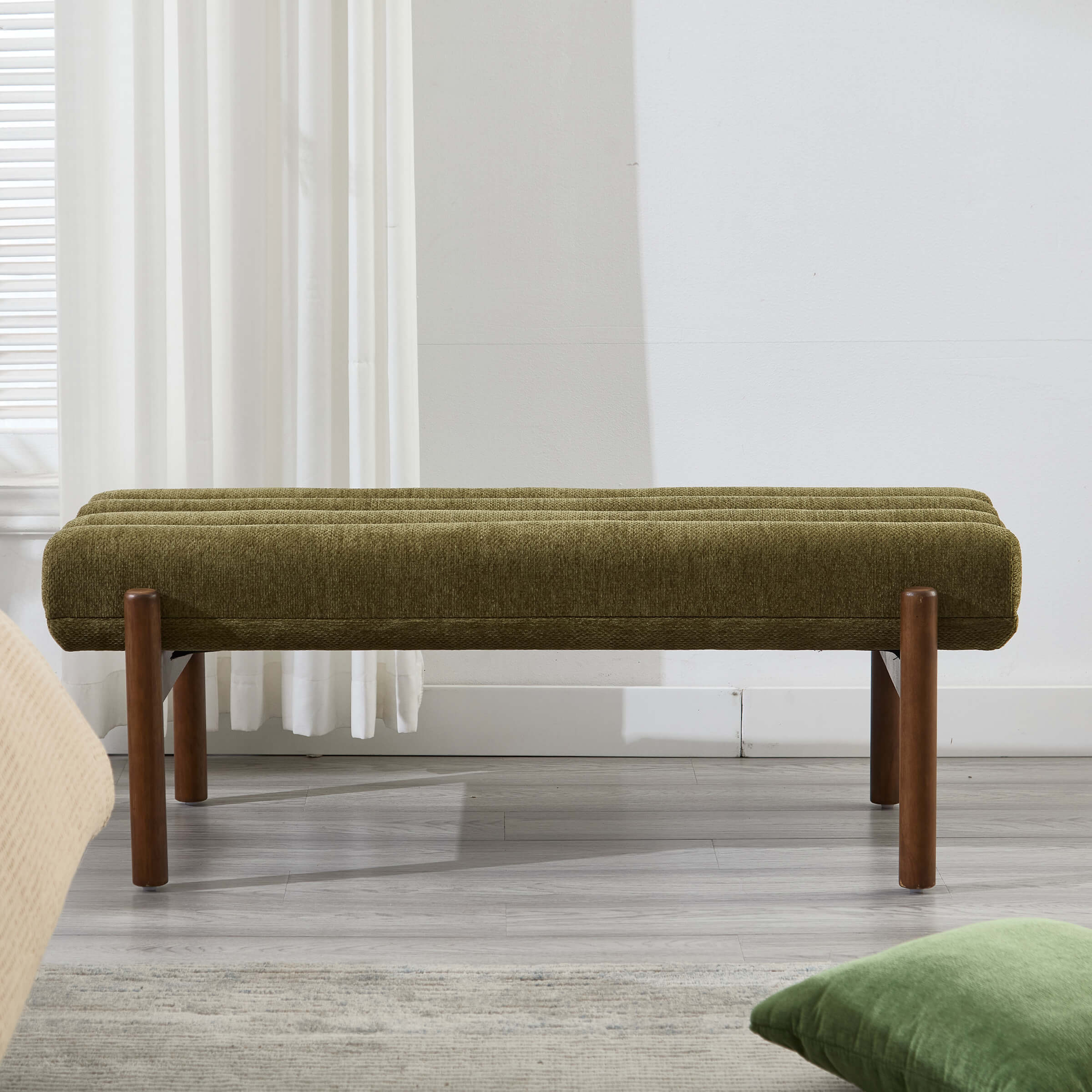 CIMOTA 47" W Entryway Bench with Solid Wood Legs - 3248BH