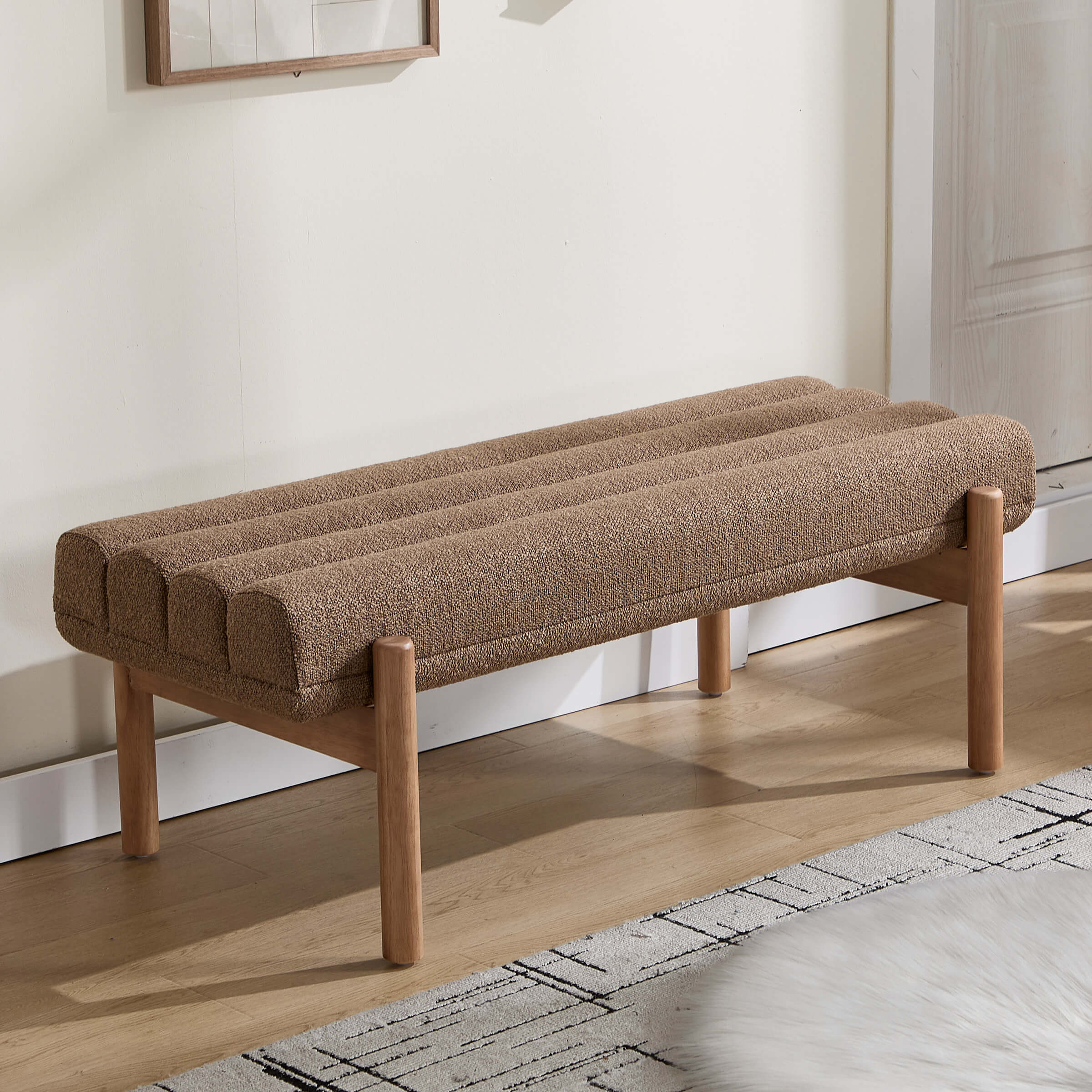 CIMOTA 47" W Entryway Bench with Solid Wood Legs - 3248BH