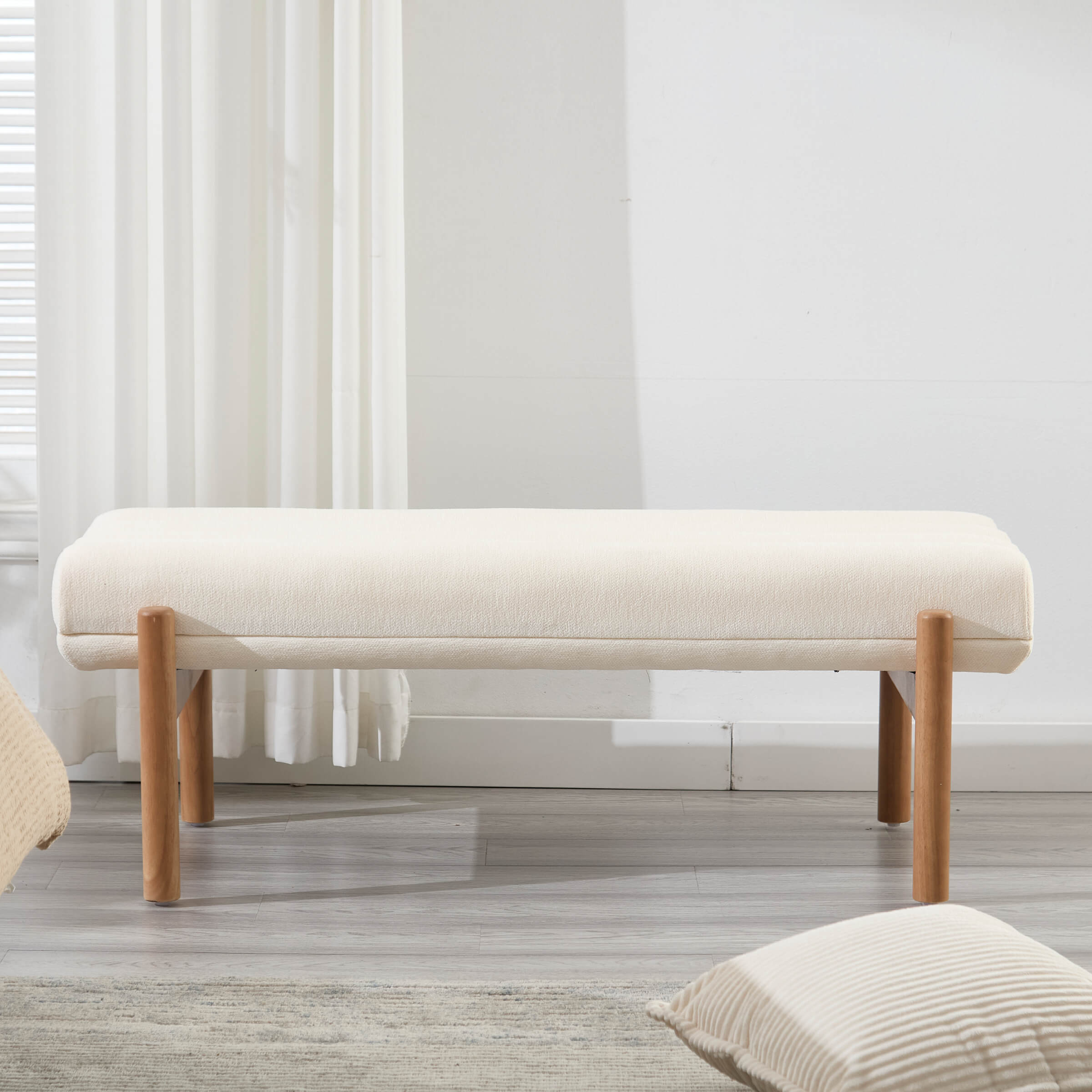 CIMOTA 47" W Entryway Bench with Solid Wood Legs - 3248BH