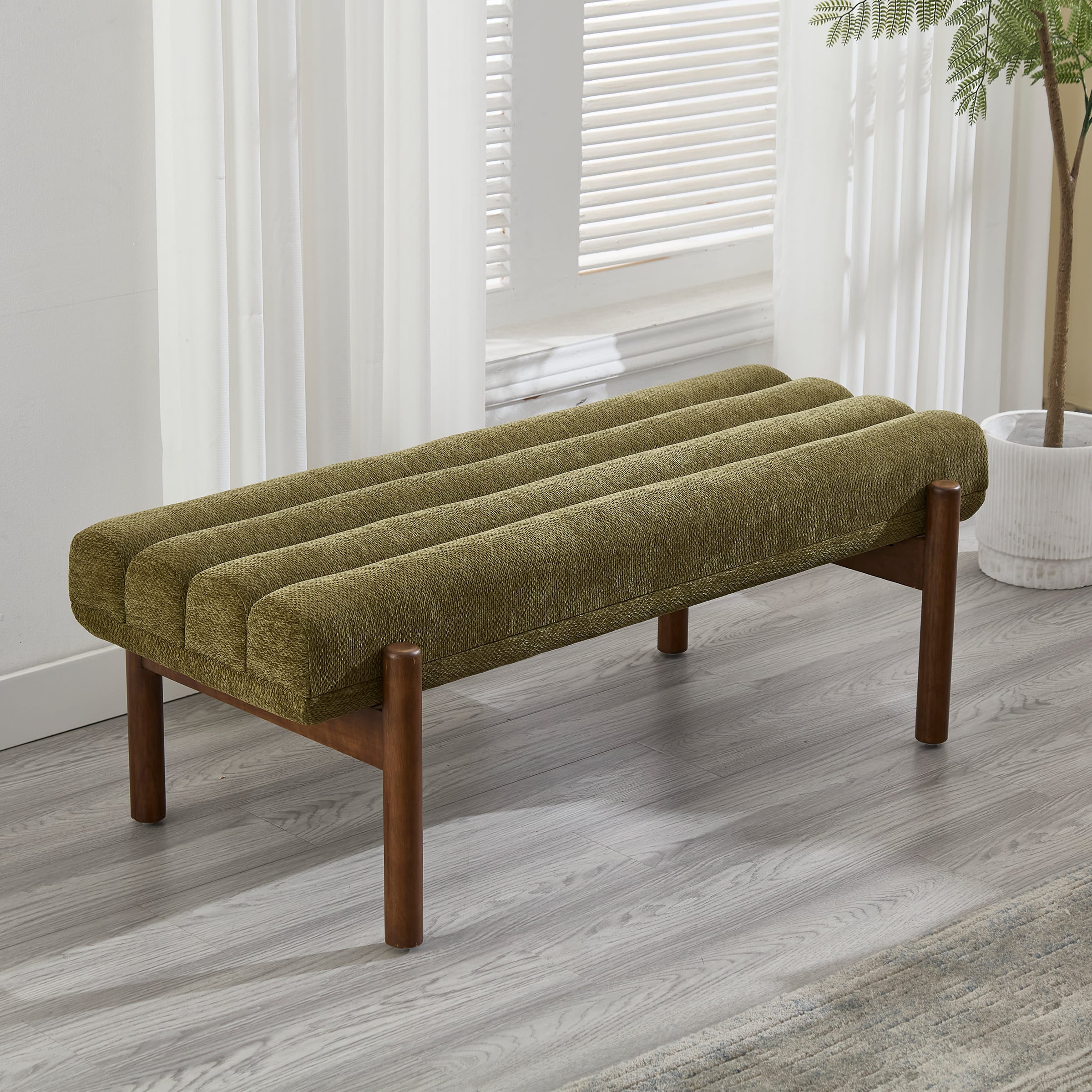 CIMOTA 47" W Entryway Bench with Solid Wood Legs - 3248BH