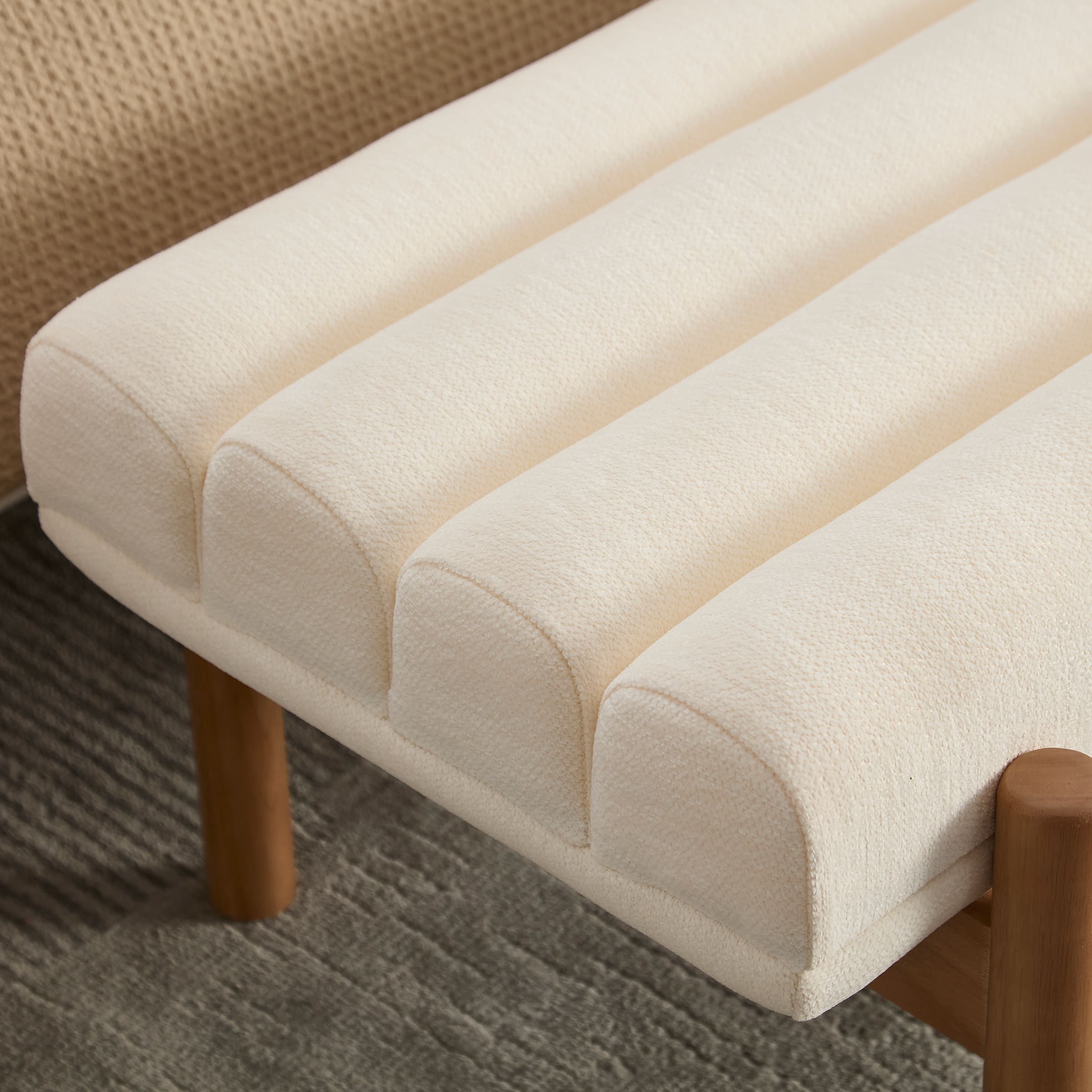 CIMOTA 47" W Entryway Bench with Solid Wood Legs - 3248BH