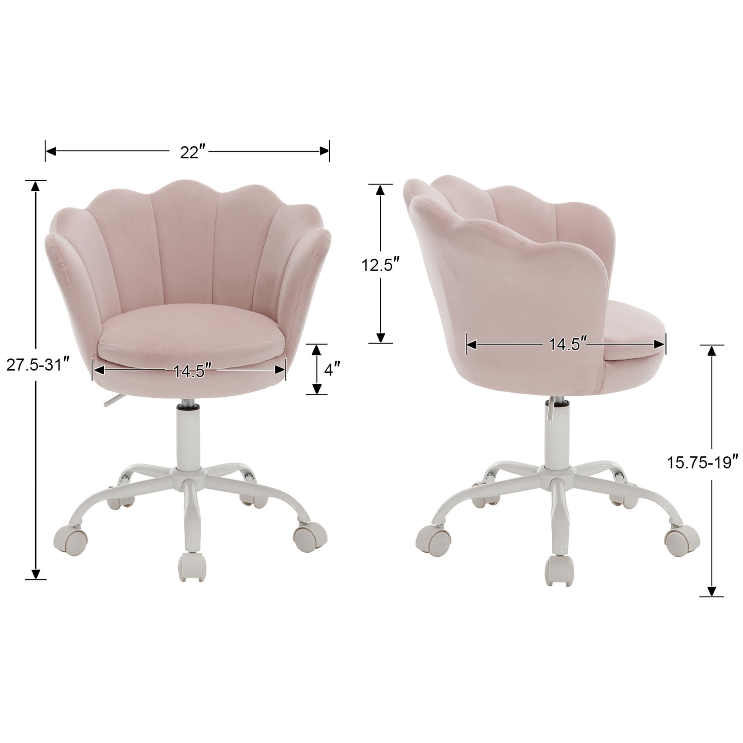 CIMOTA Adjustable Velvet Kids Desk Chair 1 PCS - 1342KC
