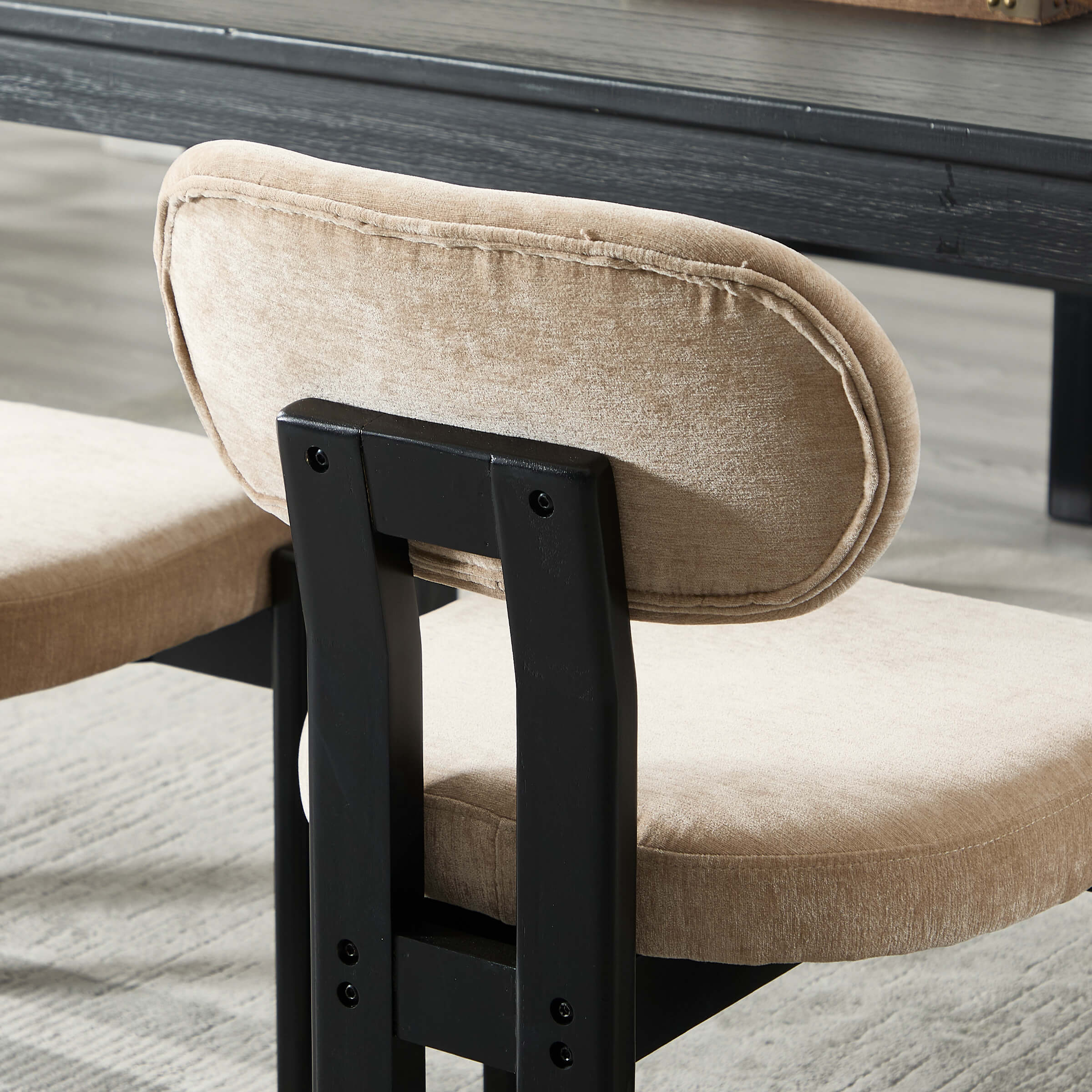 Armless Wood Legs Dining Chairs Set of 2 - 10048DC