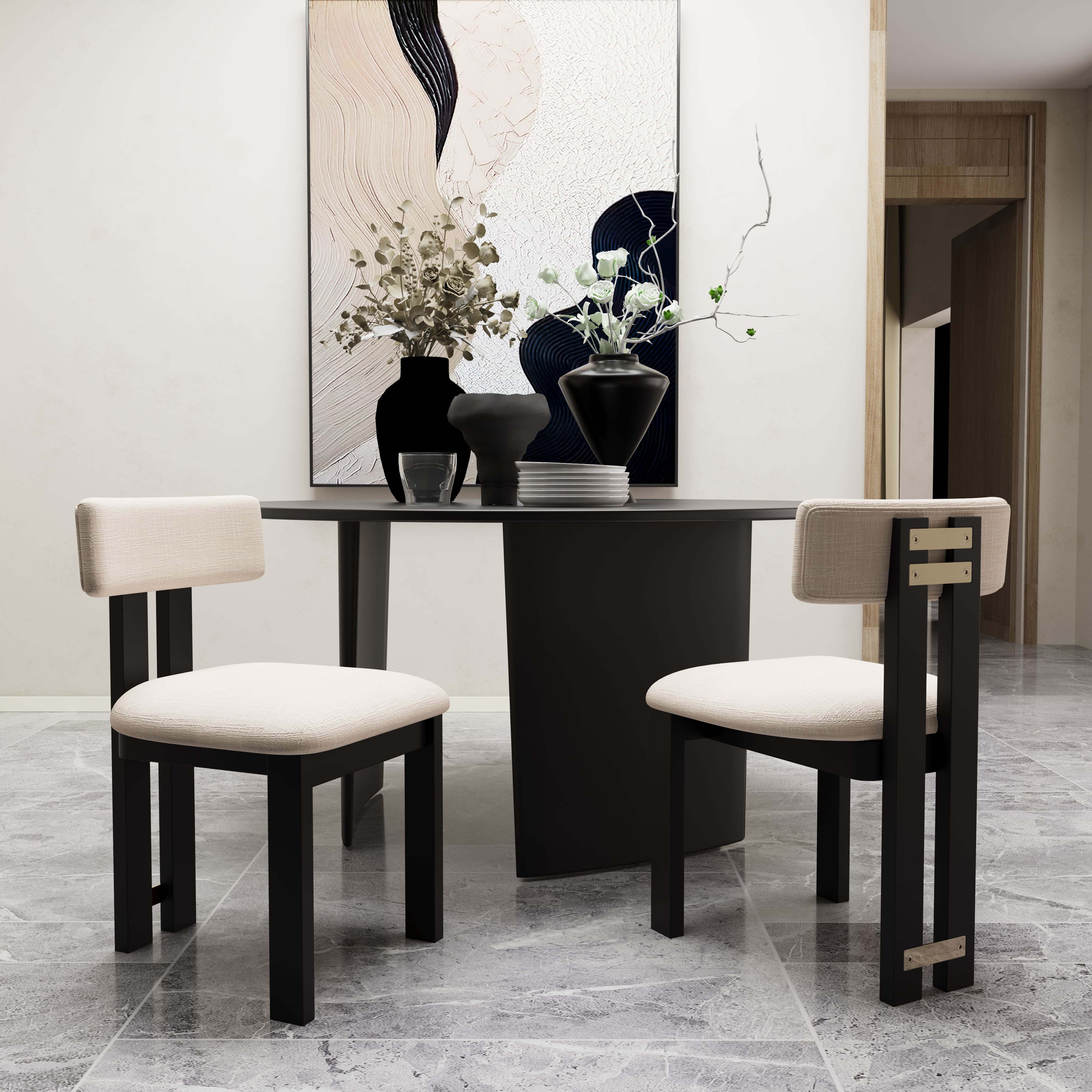 CIMOTA Curve Open Back Dining Chairs Set of 2 - 1936DC
