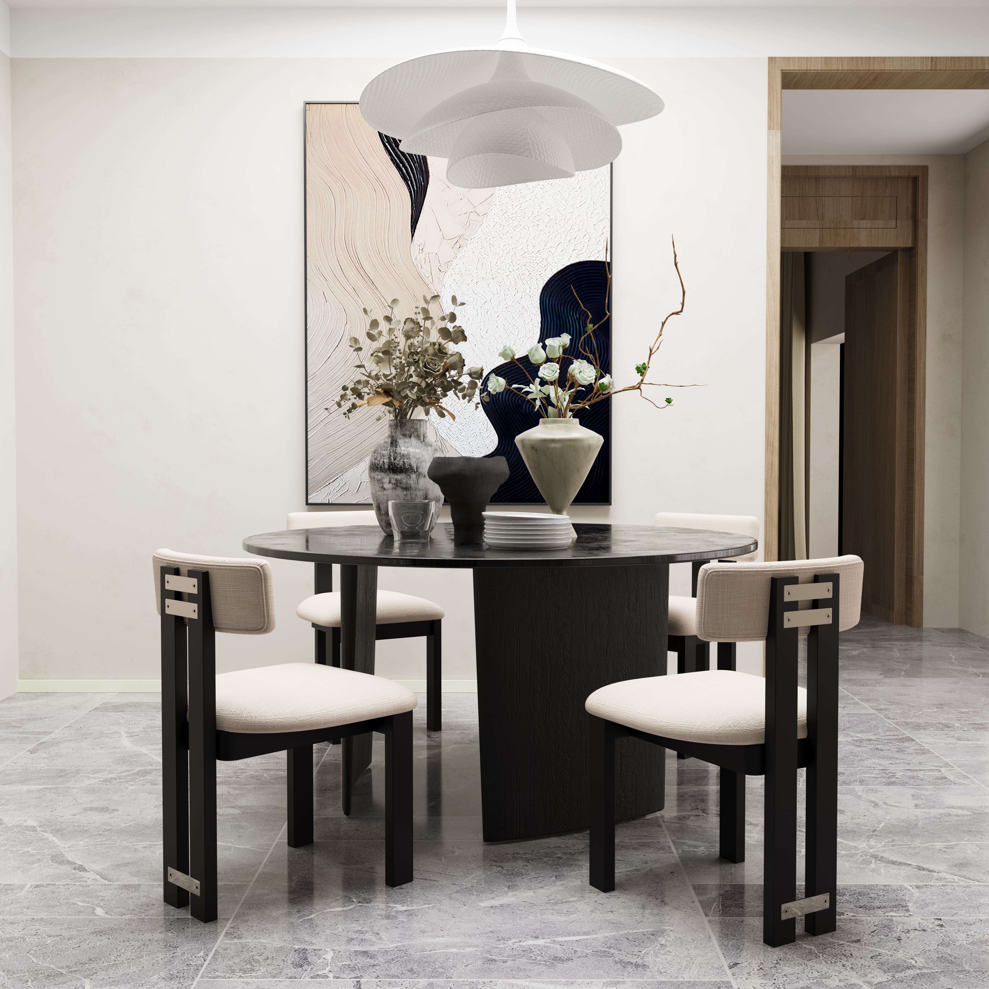 CIMOTA Curve Open Back Dining Chairs Set of 2 - 1936DC