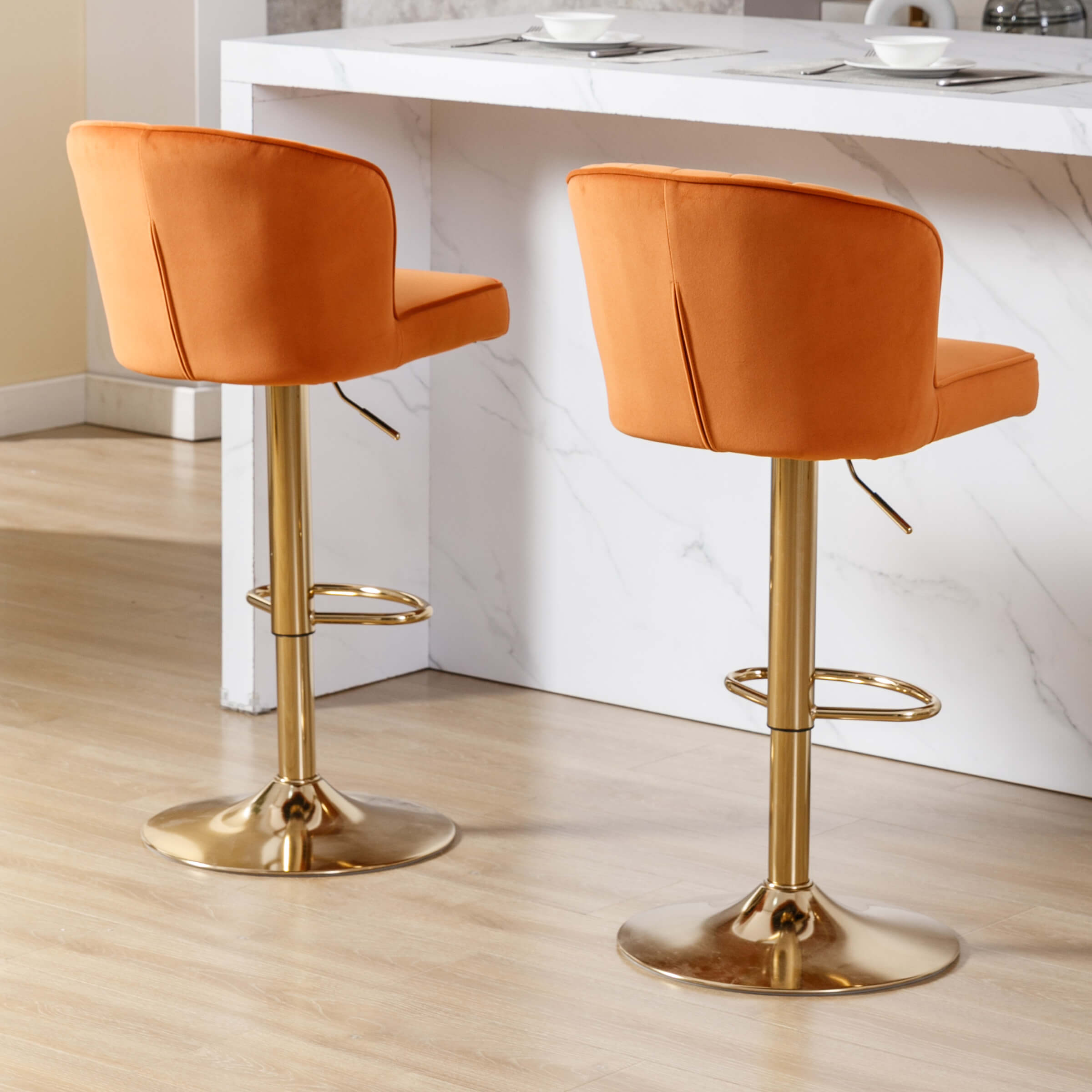 ROCITY Curved Back Counter Stools Set of 2 - 8684CS