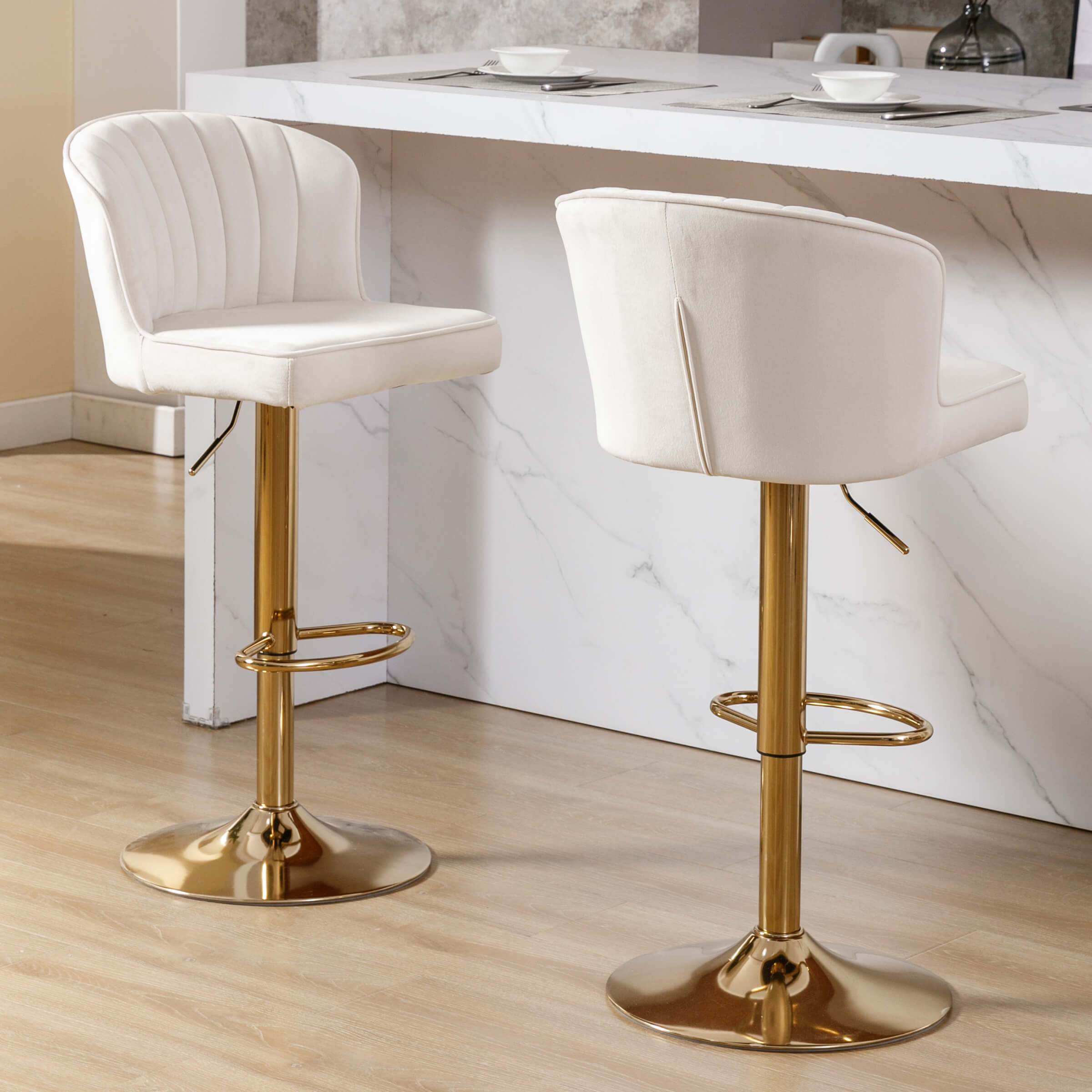 ROCITY Curved Back Counter Stools Set of 2 - 8684CS
