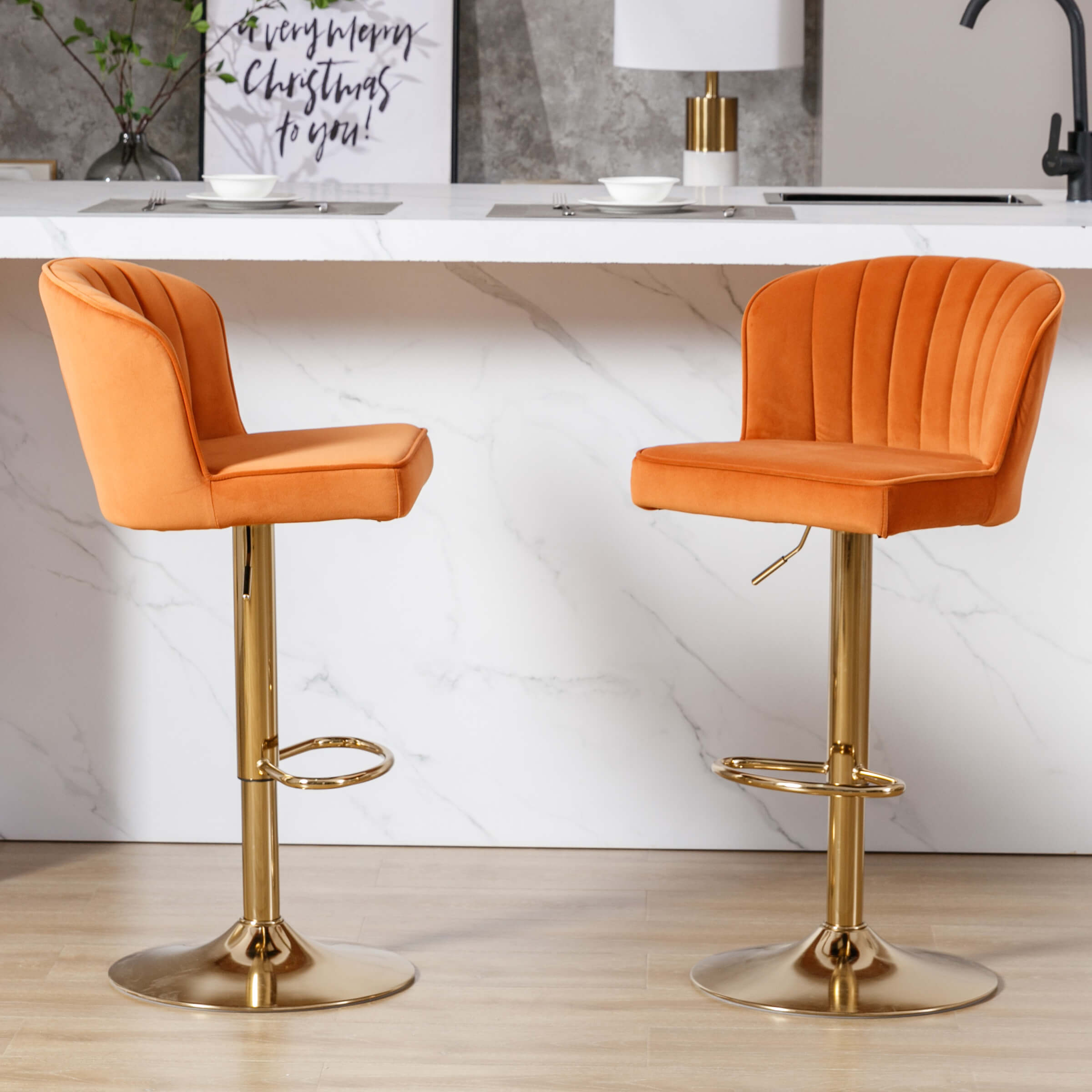 ROCITY Curved Back Counter Stools Set of 2 - 8684CS