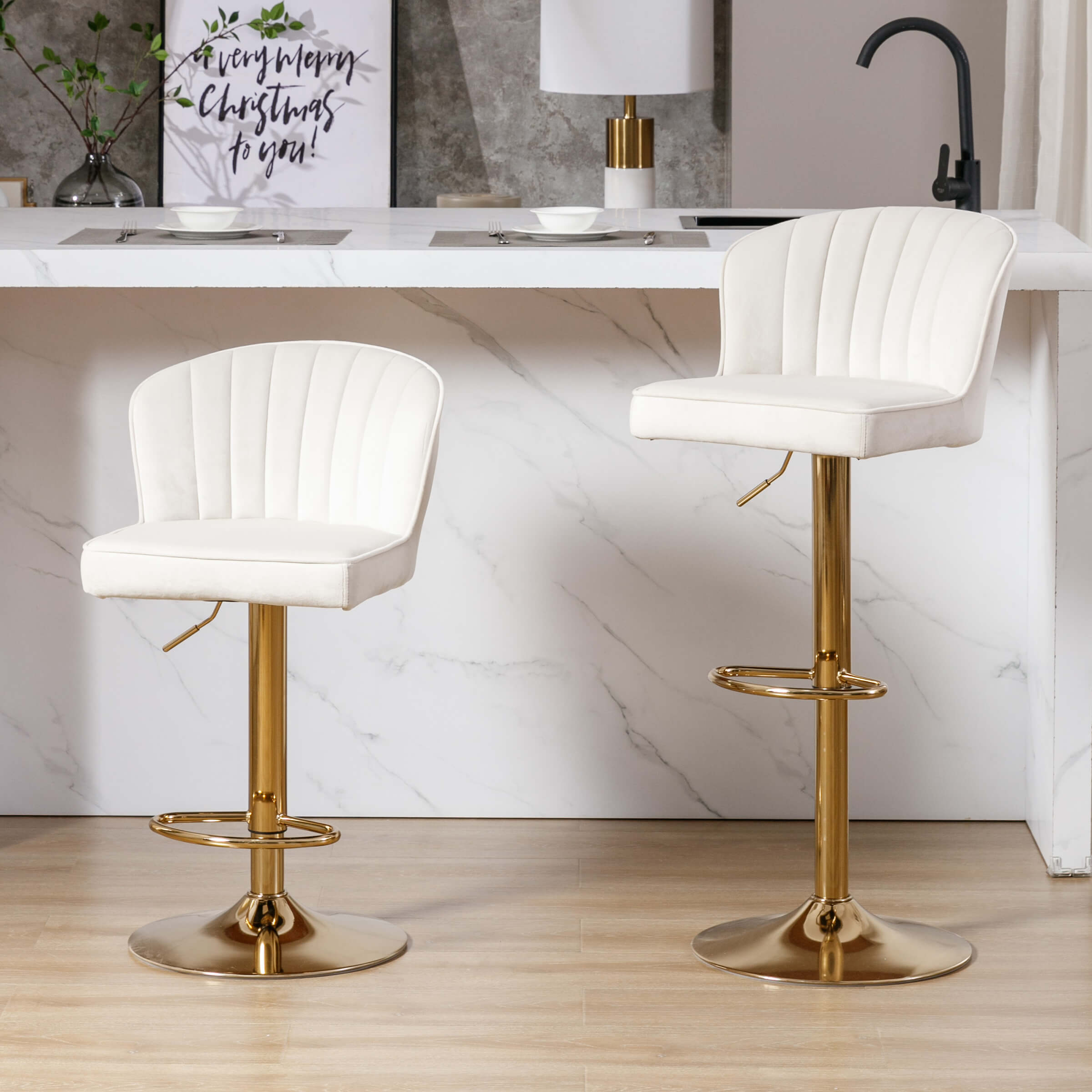 ROCITY Curved Back Counter Stools Set of 2 - 8684CS