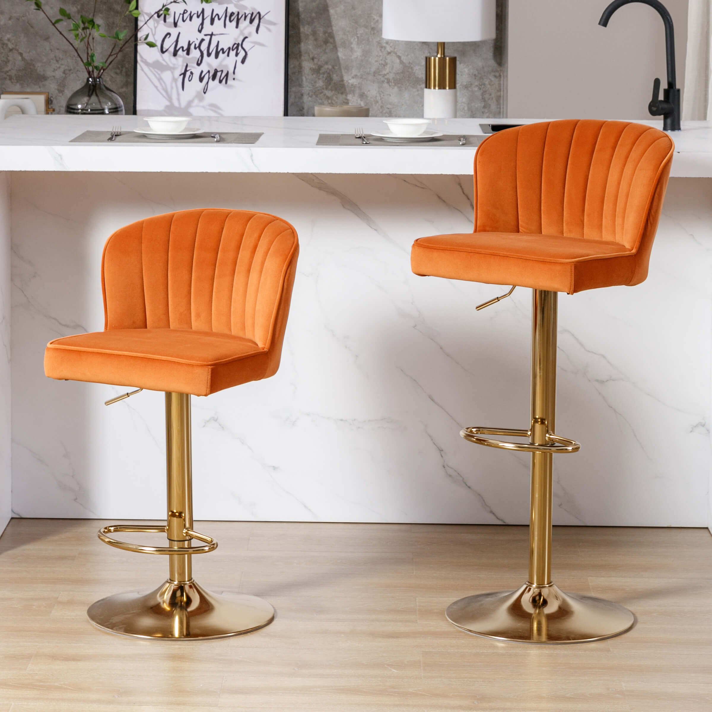 ROCITY Curved Back Counter Stools Set of 2 - 8684CS